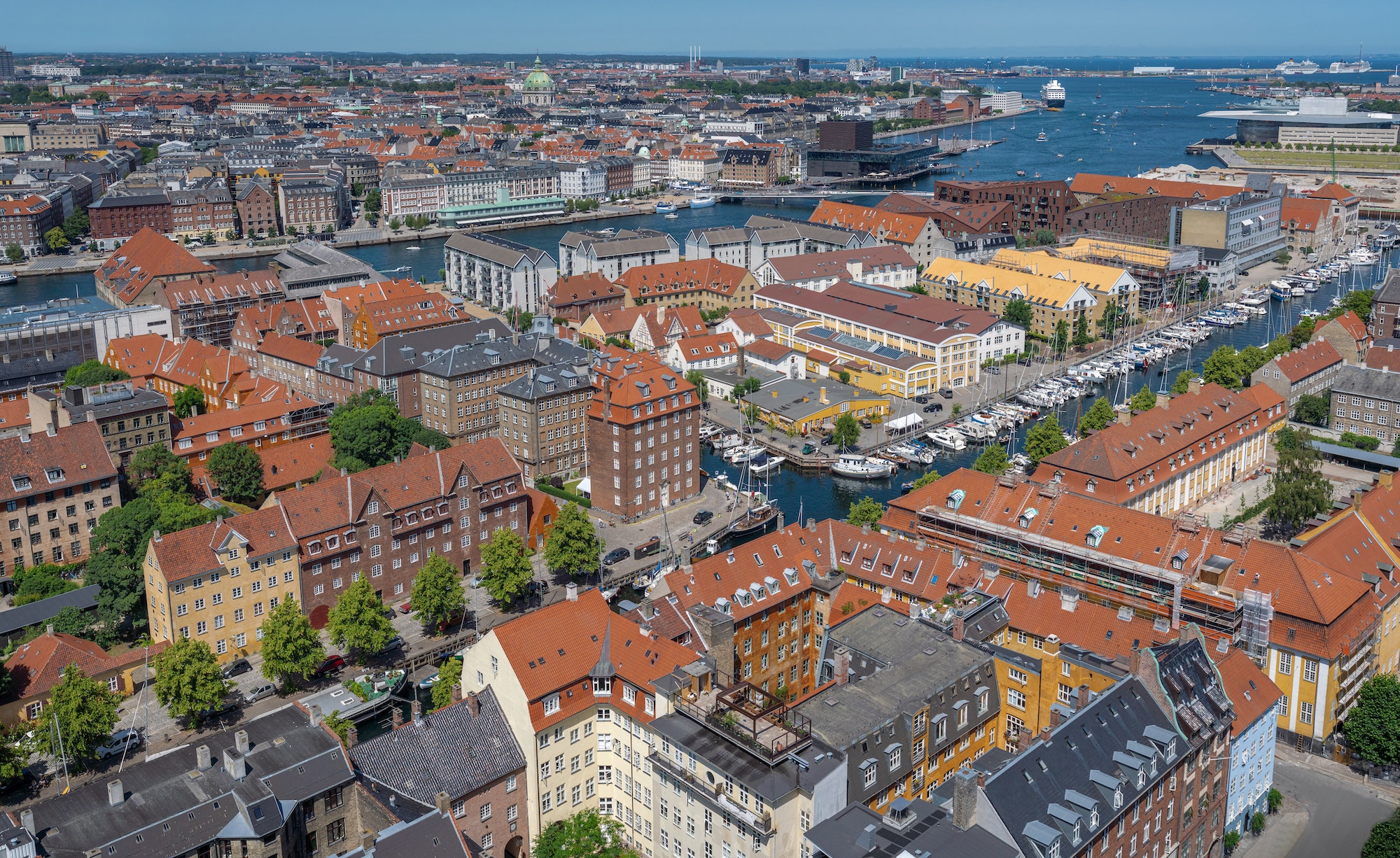 Aerial view of Copenhagen City and canals - Copenhagen, Denmark
