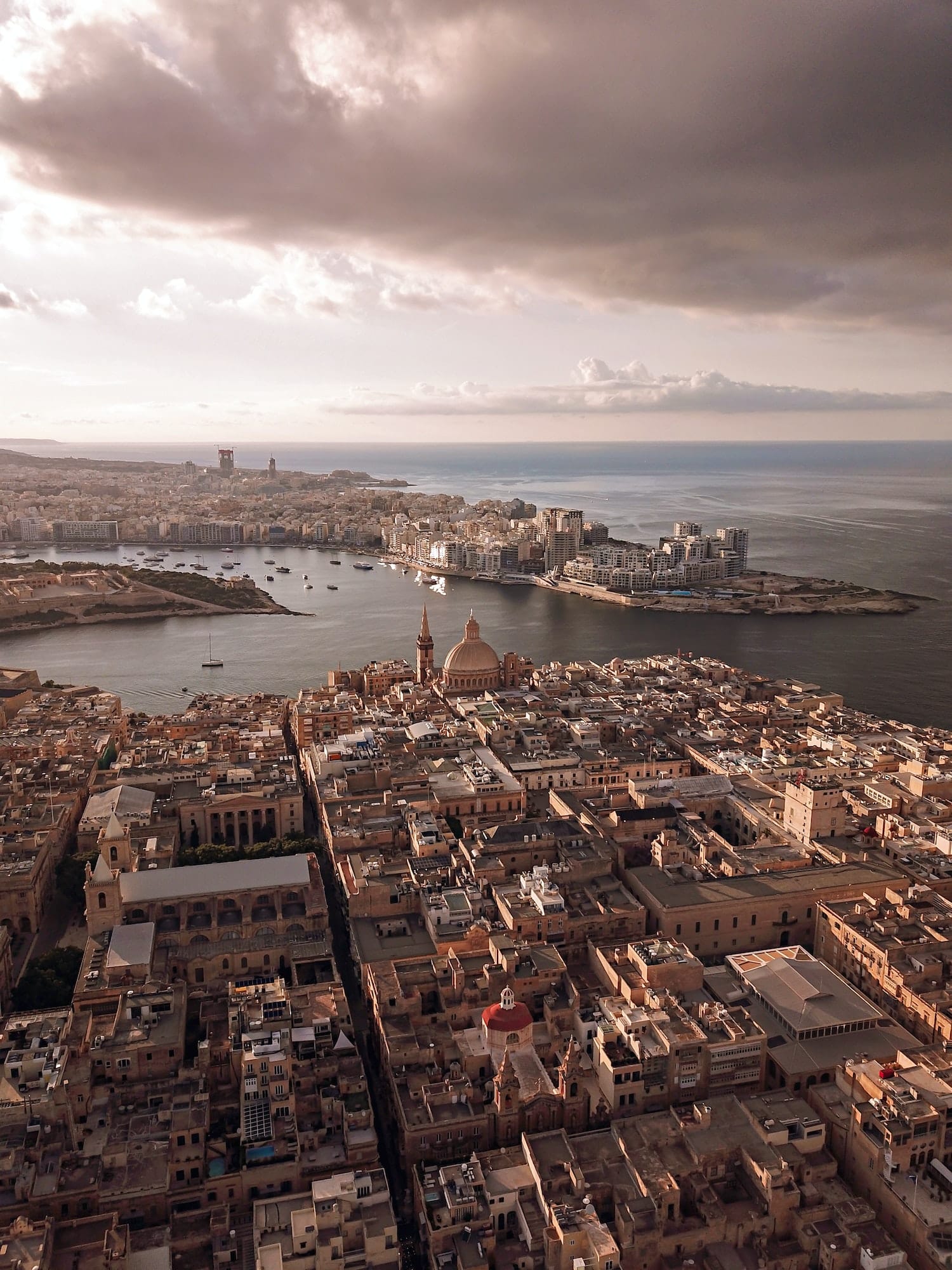 Aerial view of Valletta city in Malta