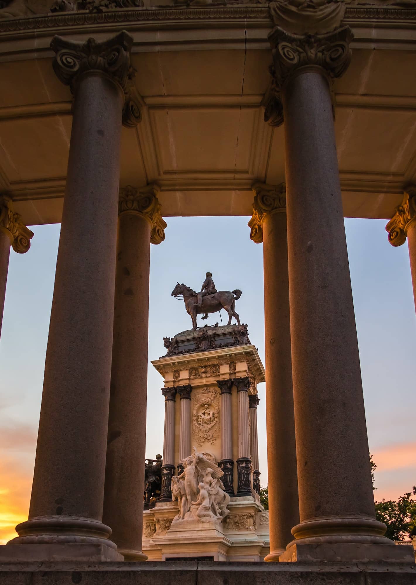 Alfonso XII monument in Buen Retiro park, Madrid