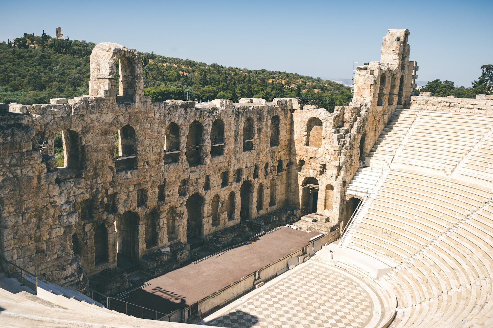 Ancient theater of Herodes Atticus on Acropolis in Athens, Greec