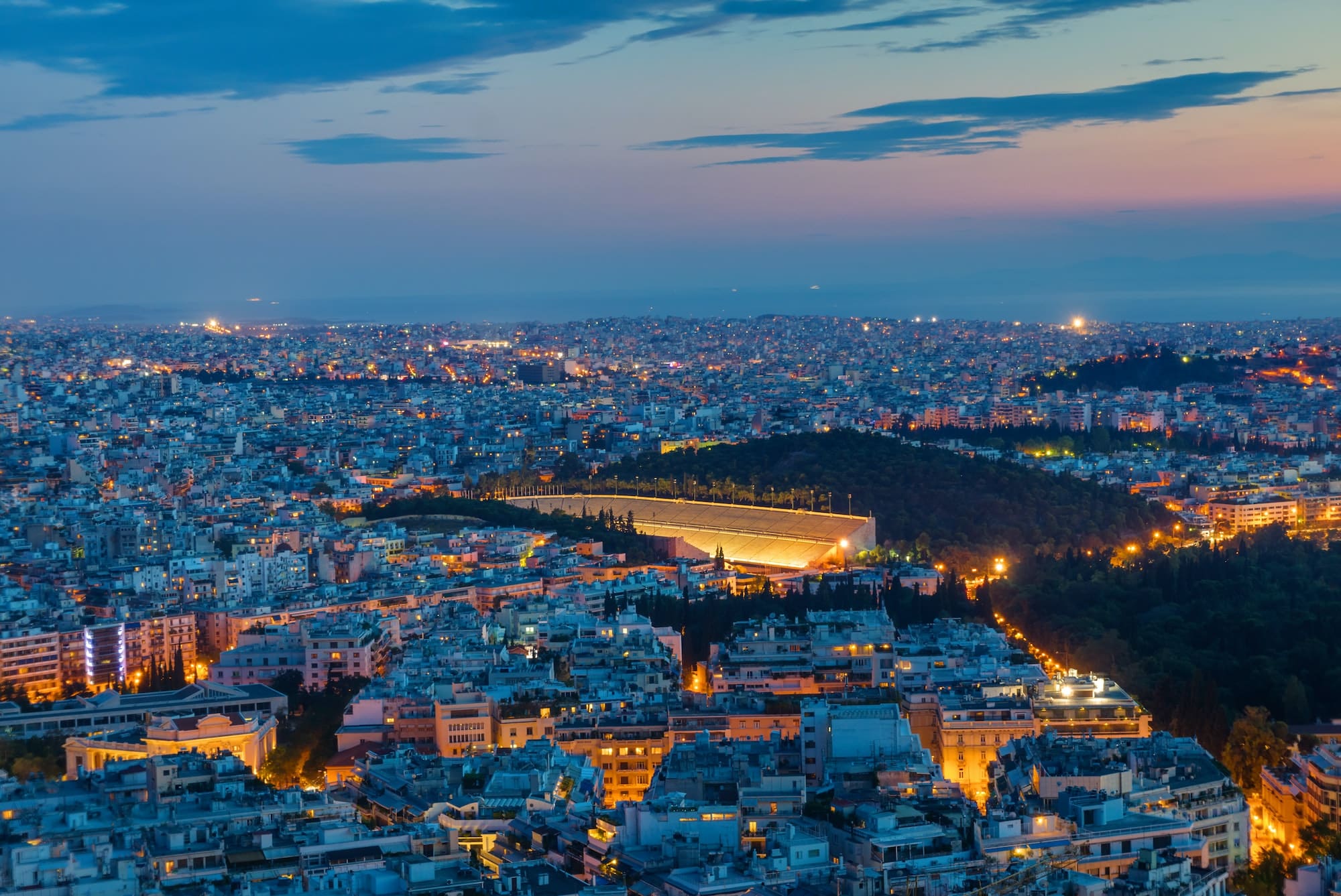 Athens with the old olympic stadium
