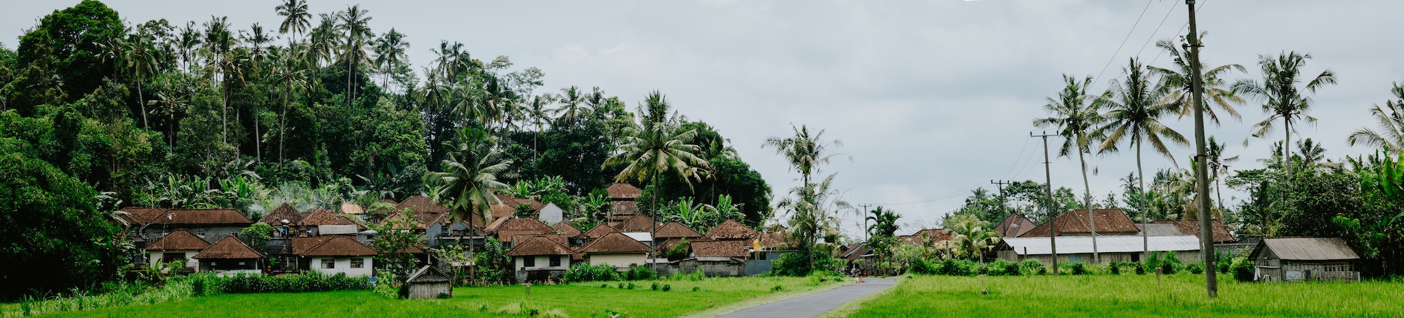 Bali village in Sidemen district. Bali, Indonesia