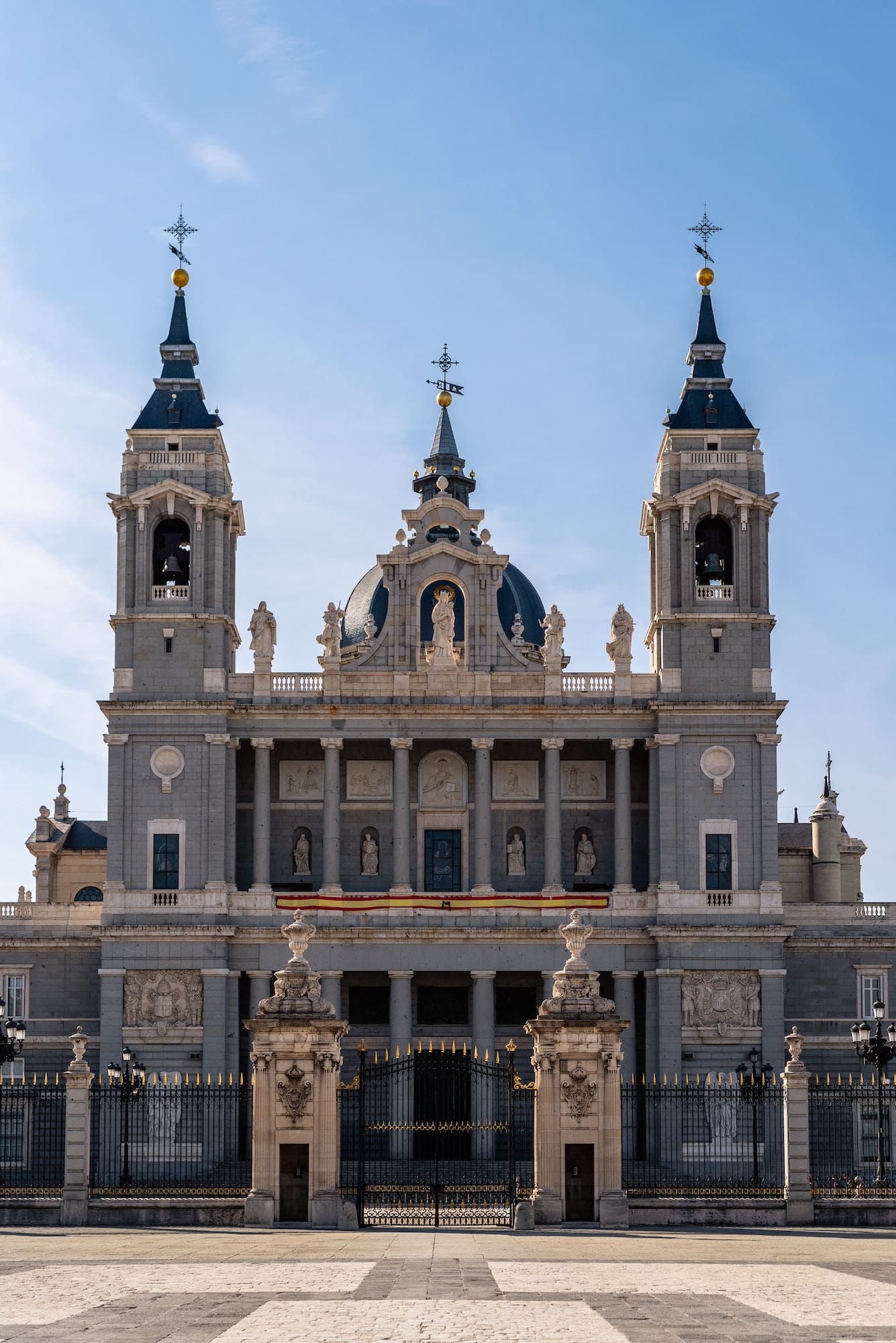 Beautiful view of Cathedral of La Almudena in Madrid