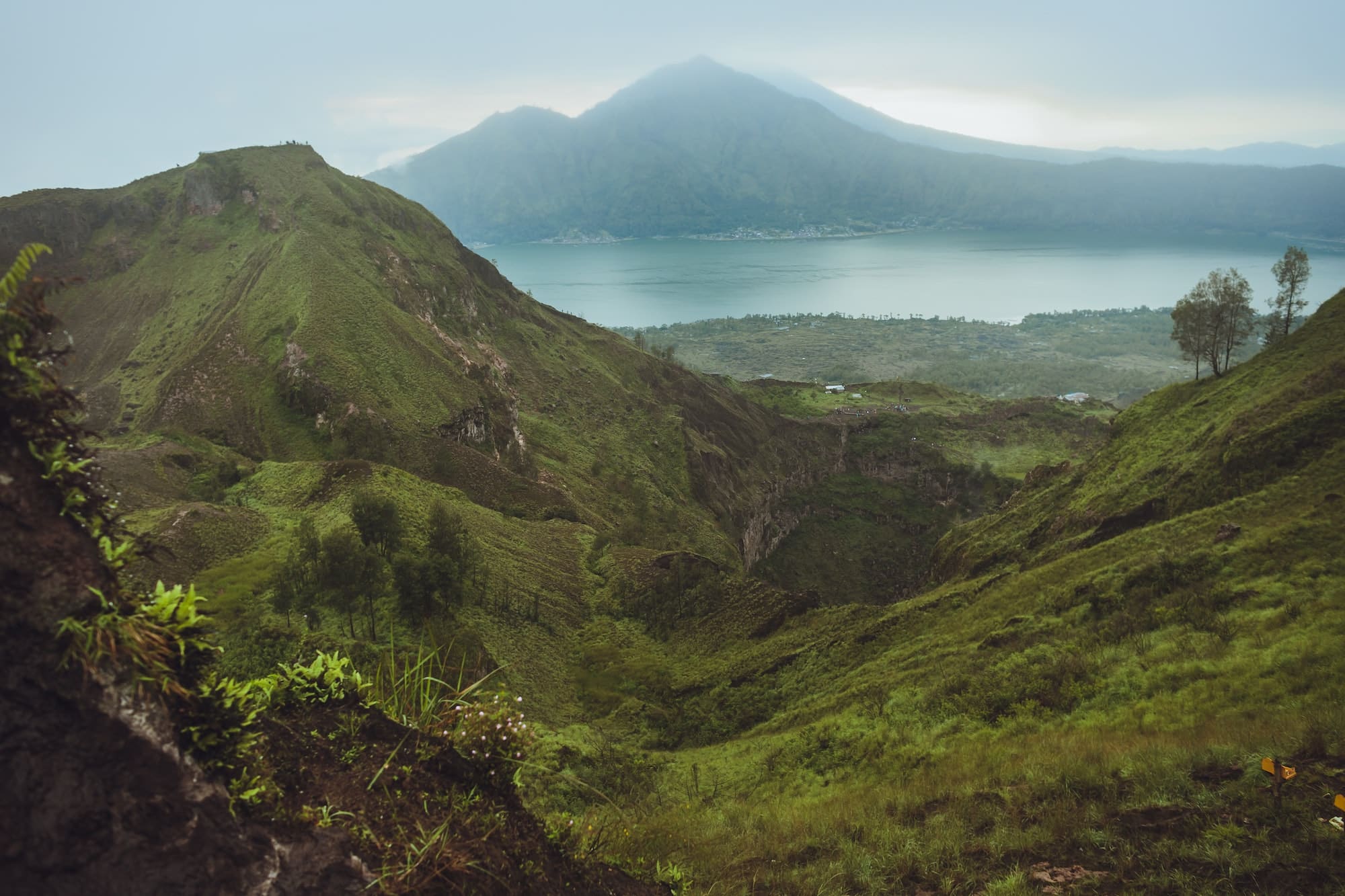 Beautifull mountain in the morning mist , Batur, Bali, Indonesia
