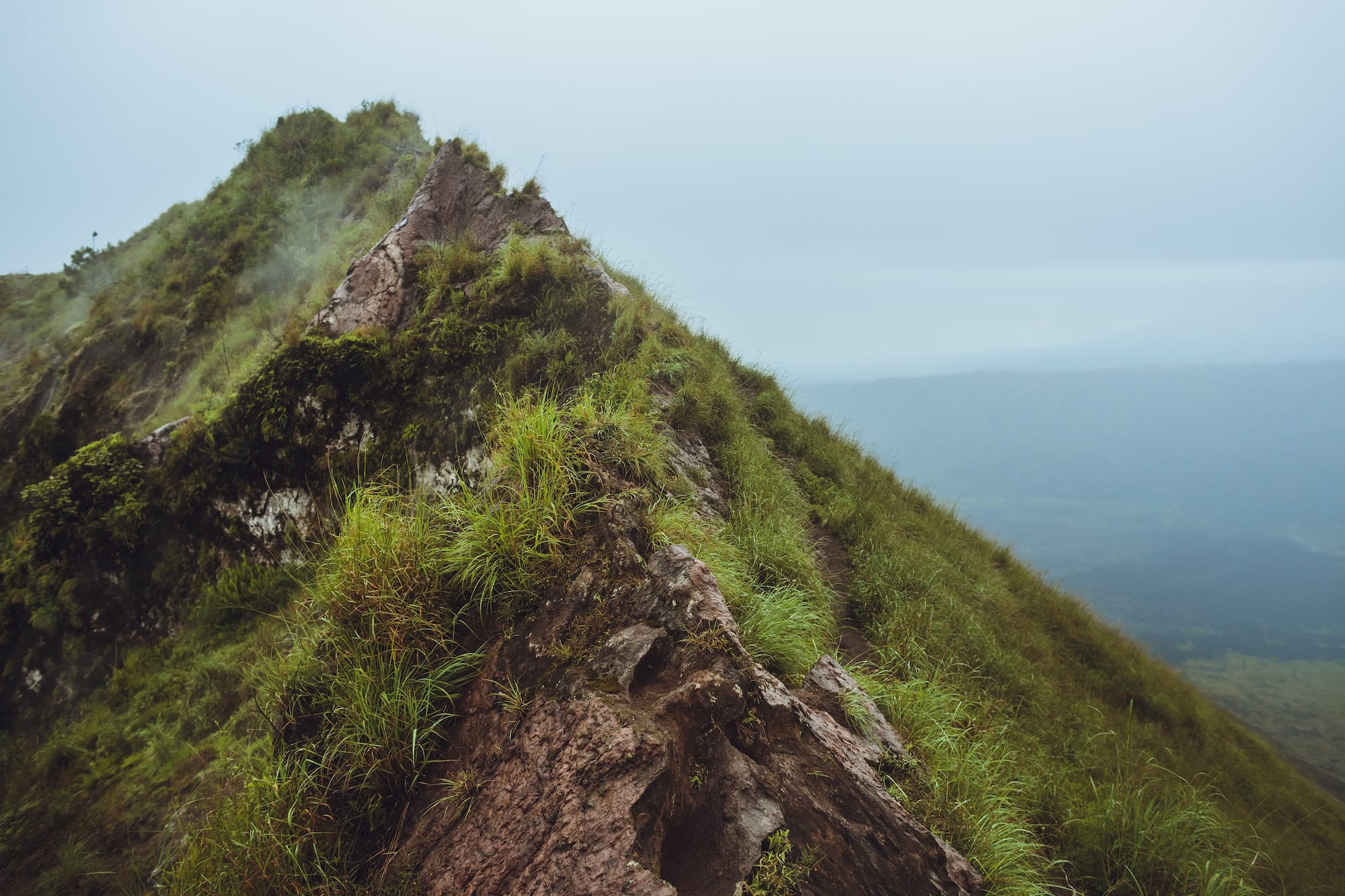 Beautifull mountain in the morning mist , Batur, Bali, Indonesia