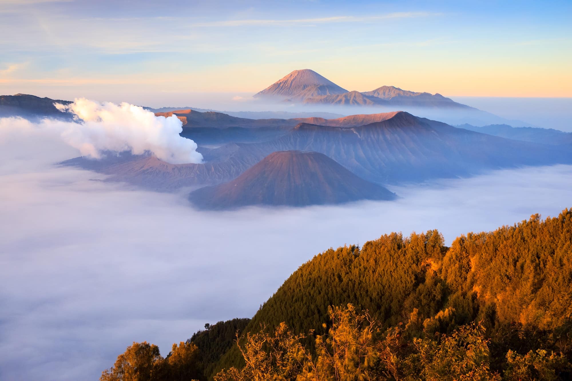 Bromo volcano at sunrise, East Java, Indonesia