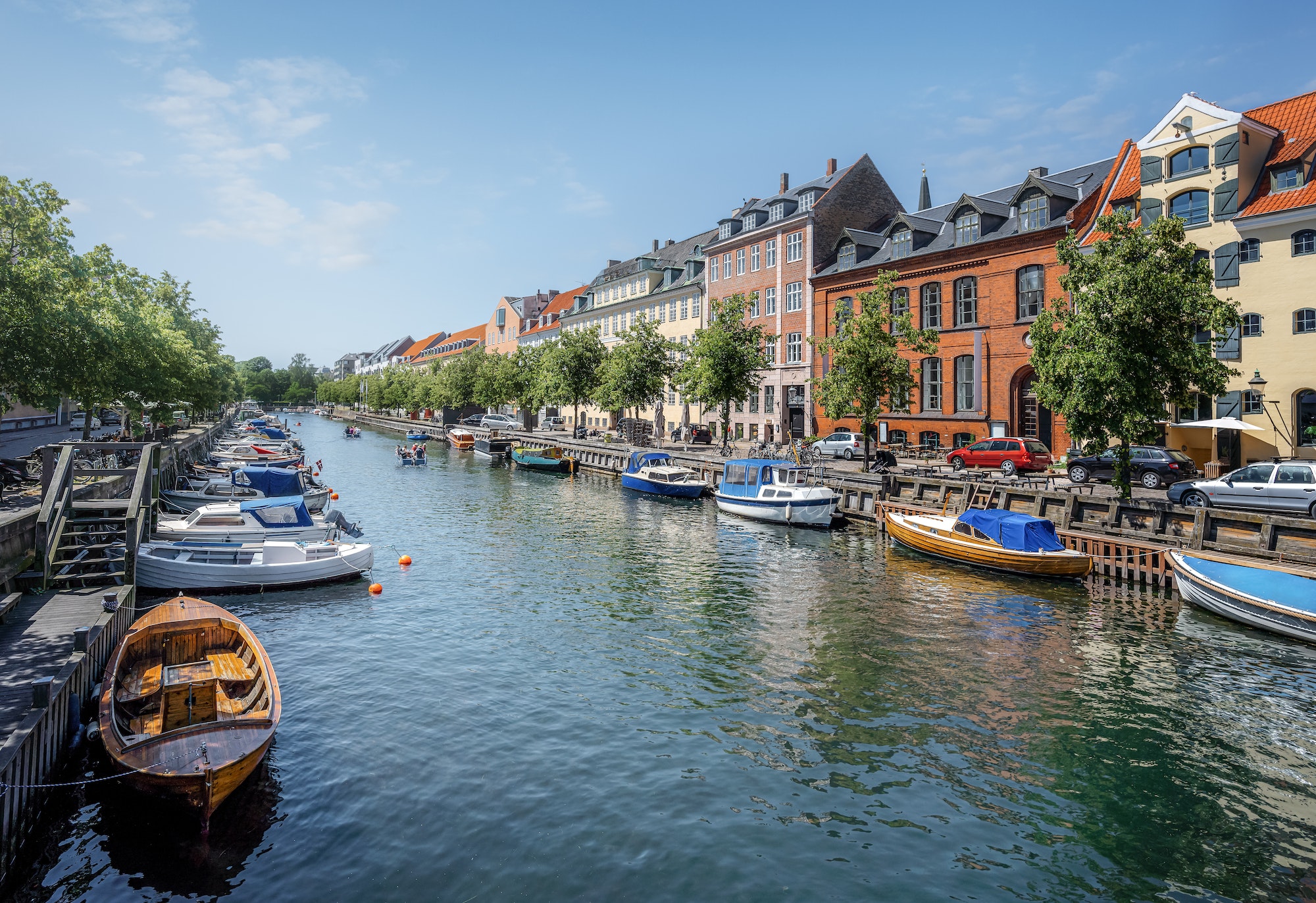 Canal and boats in Christianshavn - Copenhagen, Denmark