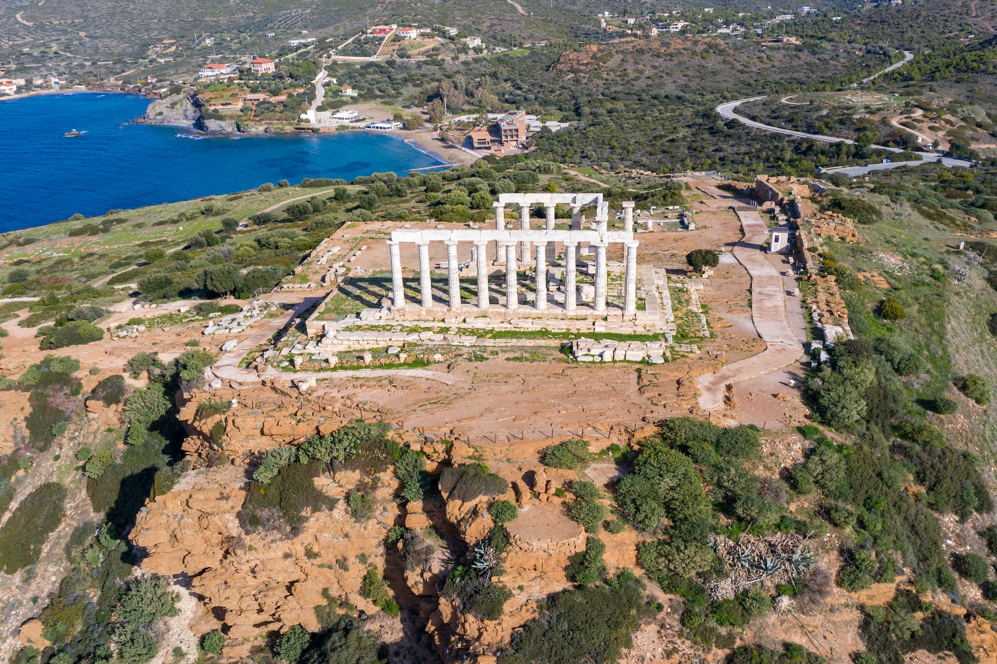 Cape Sounio, Poseidon temple archaeological site, Attica, Greece