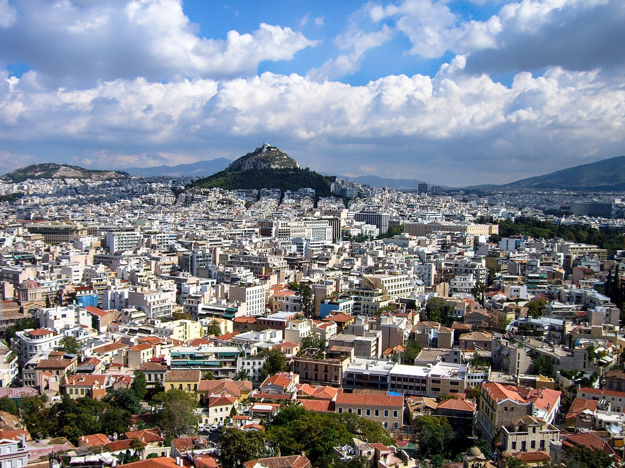 Cityscape of Athens, Greece. Travel, vacation, city view, sky, tourism.