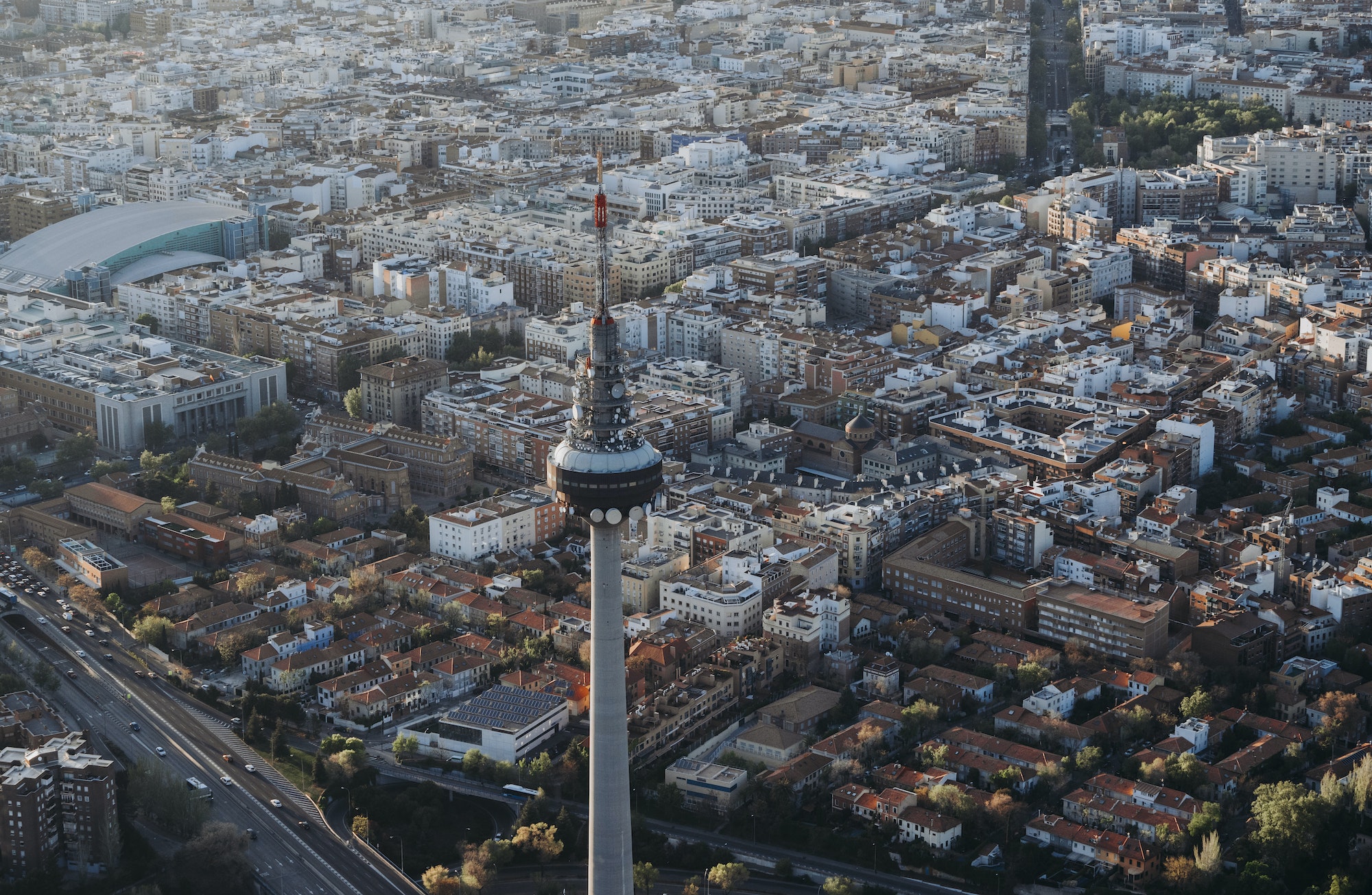 Cityscape skyline view of Madrid