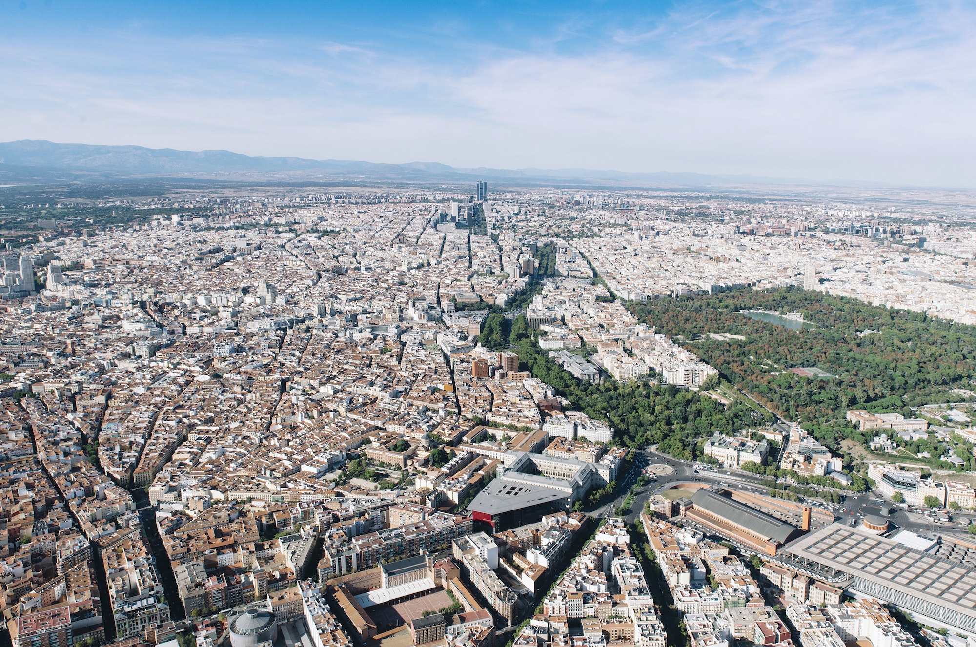 Cityscape skyline view of Madrid