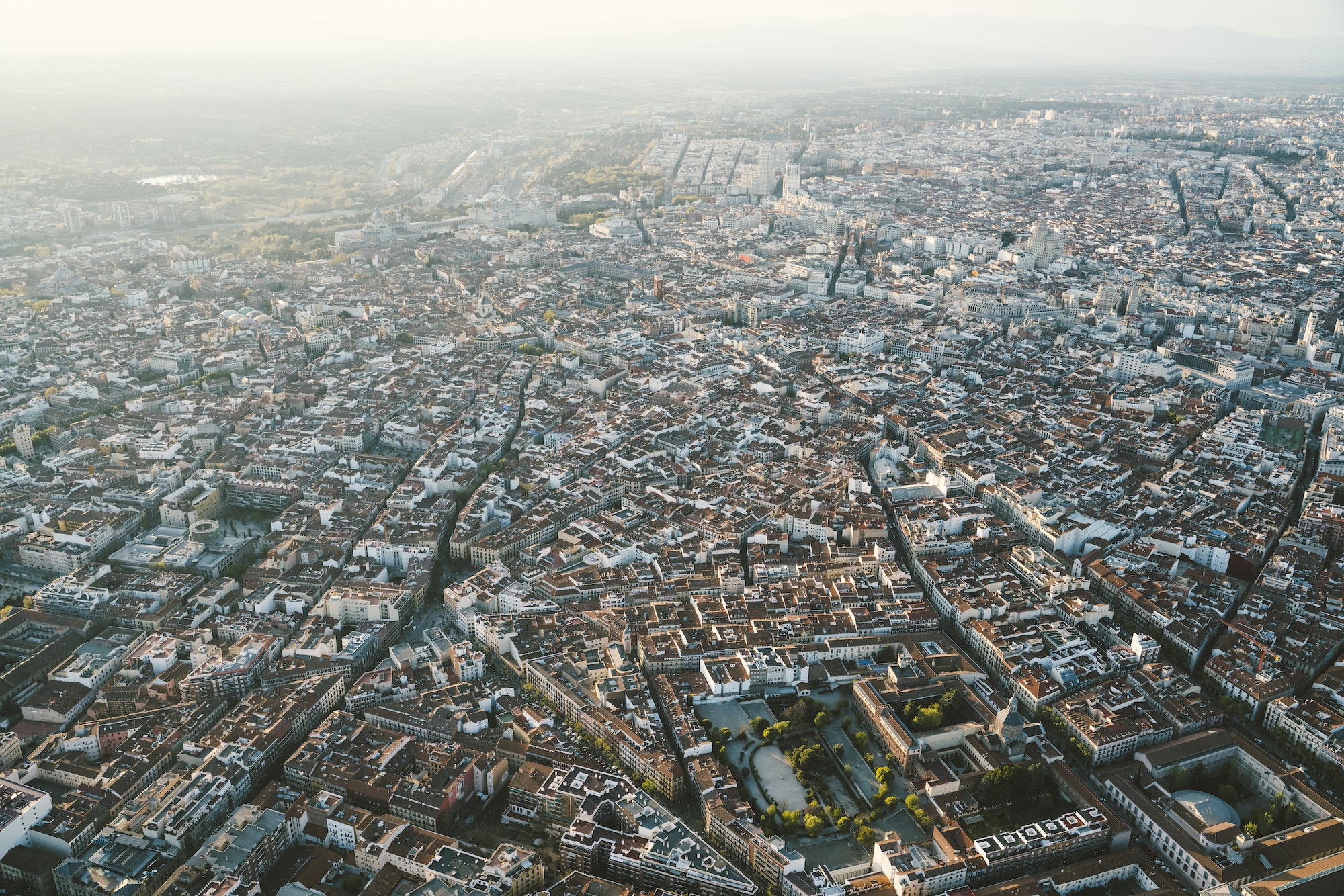 Cityscape skyline view of Madrid