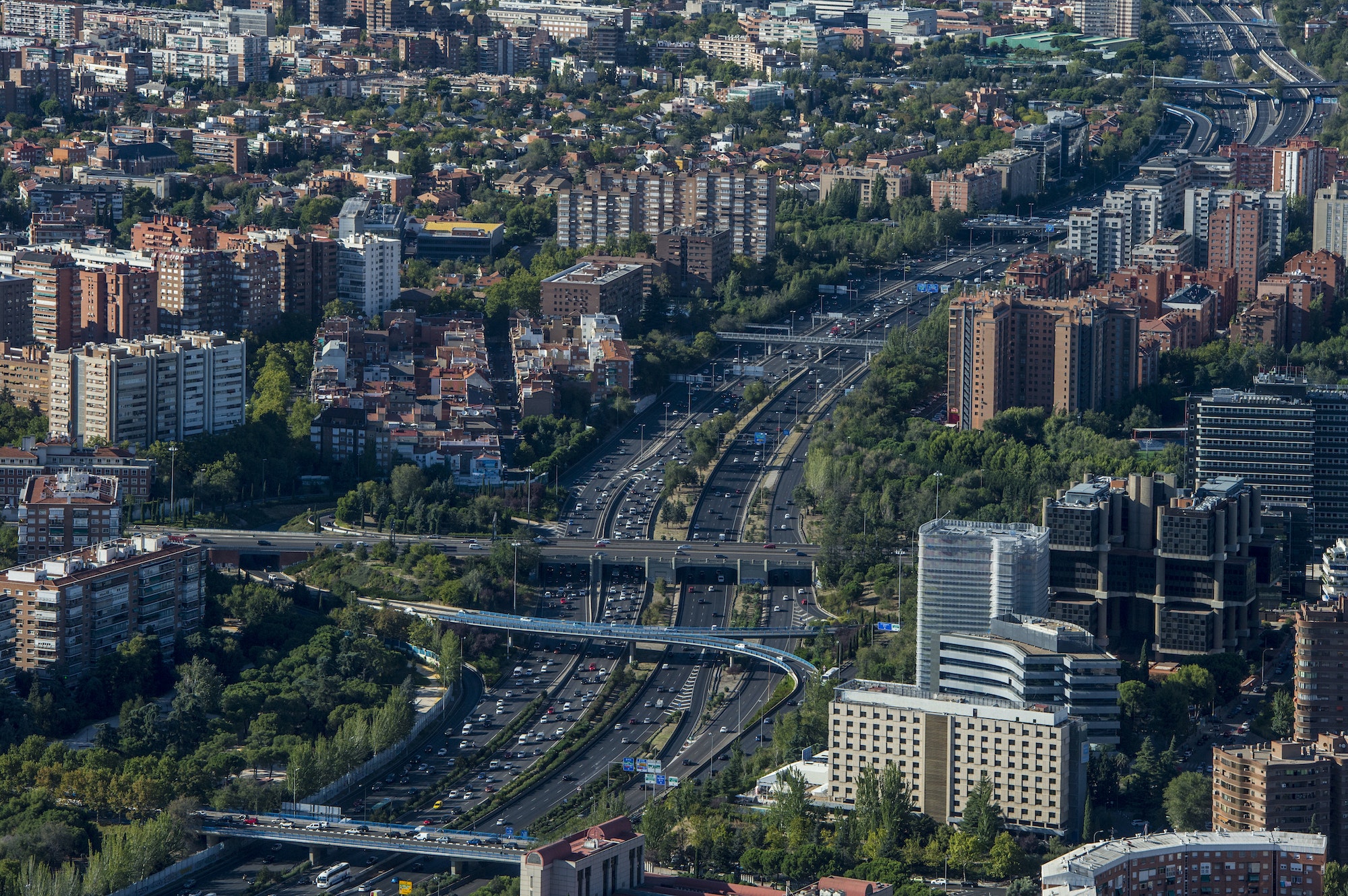 Cityscape skyline view of Madrid