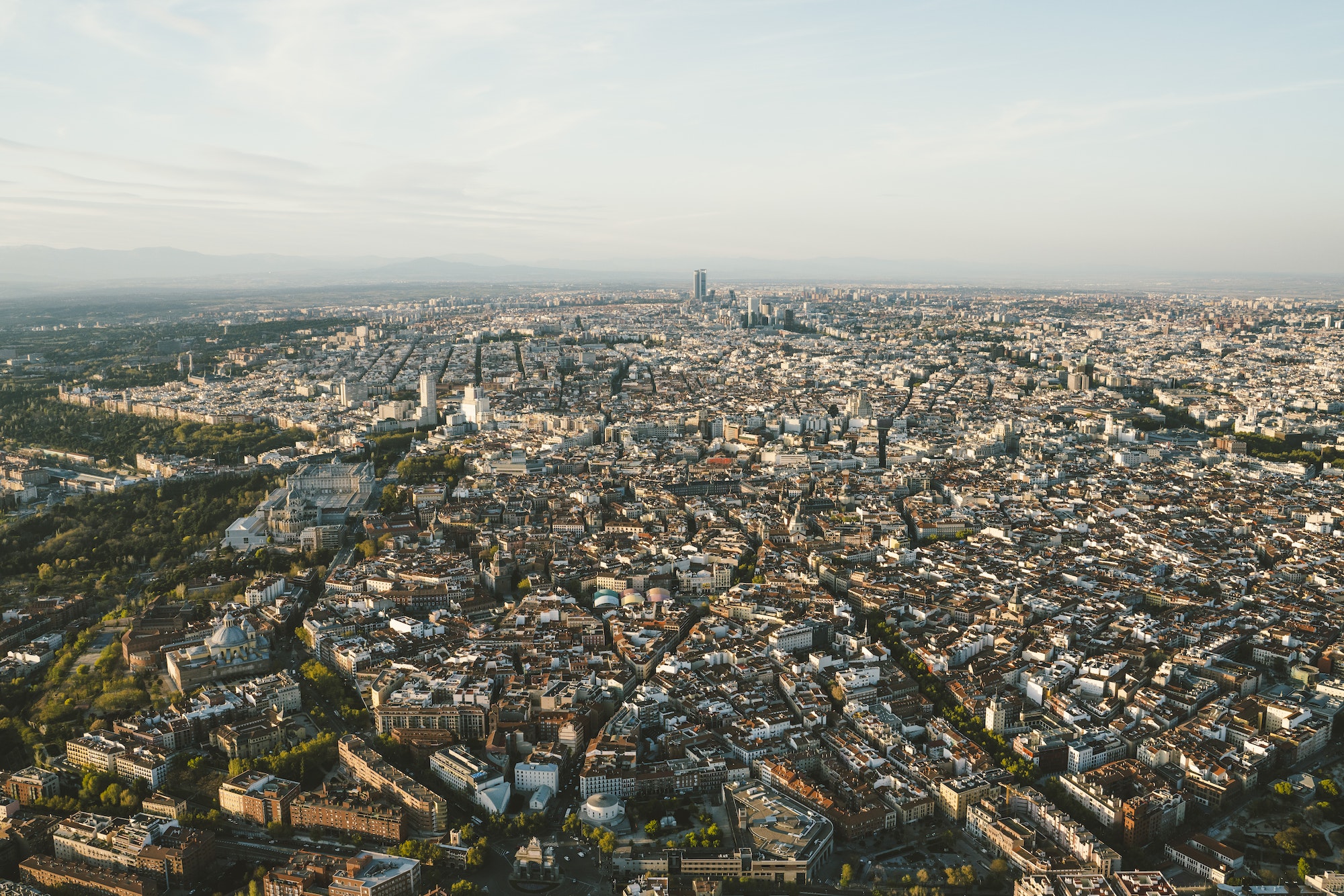 Cityscape skyline view of Madrid