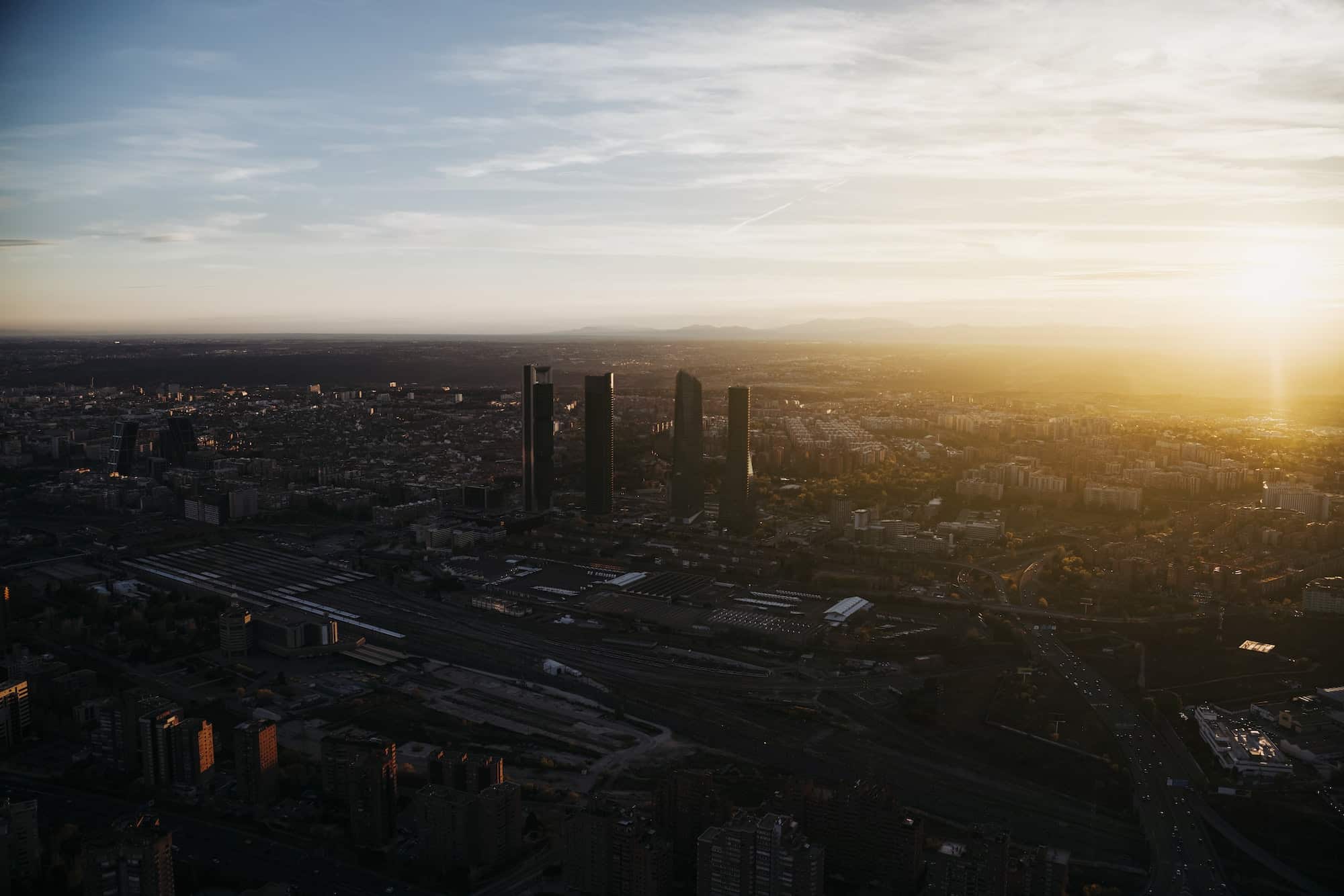 Cityscape skyline view of Madrid