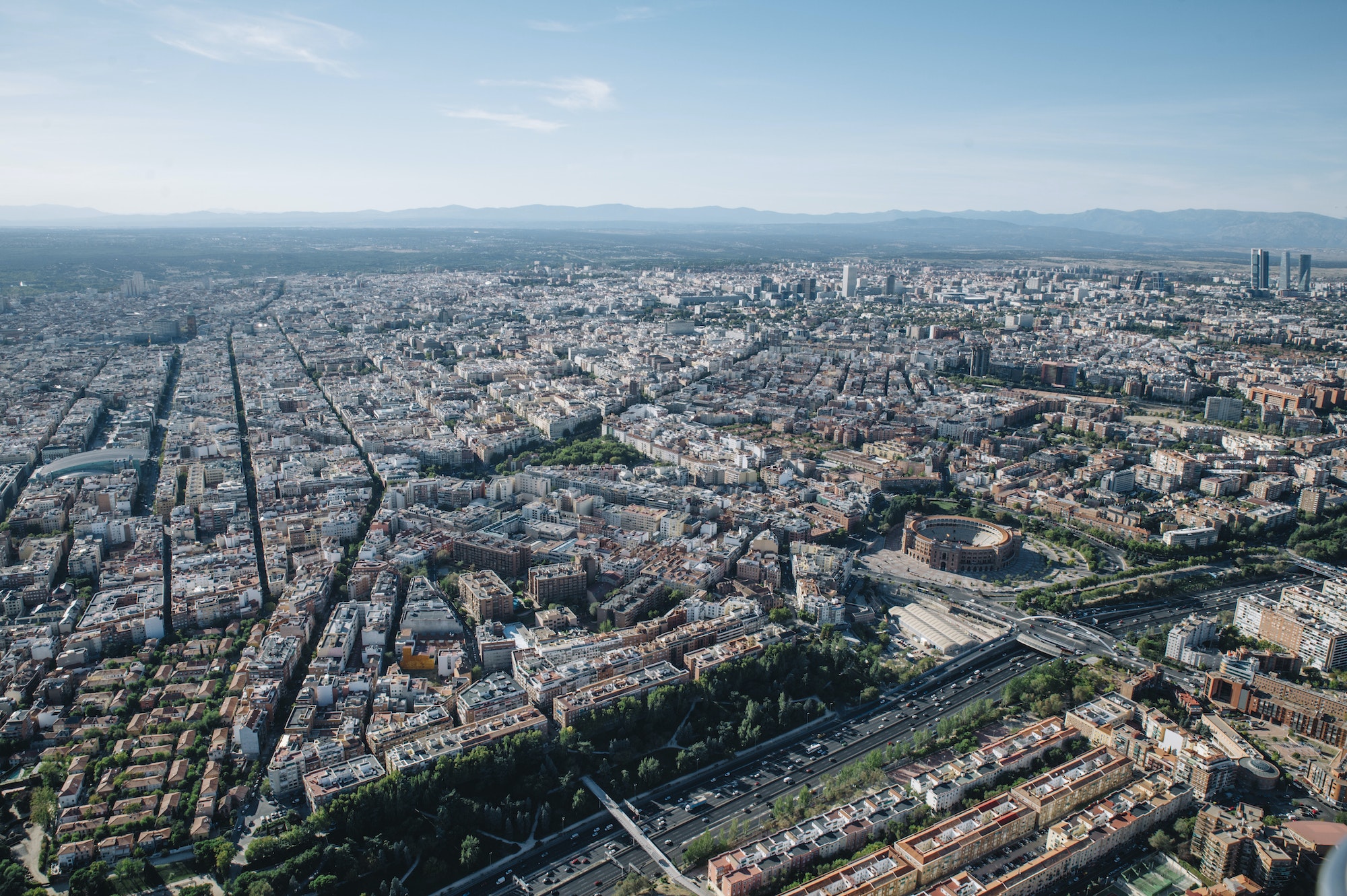 Cityscape skyline view of Madrid