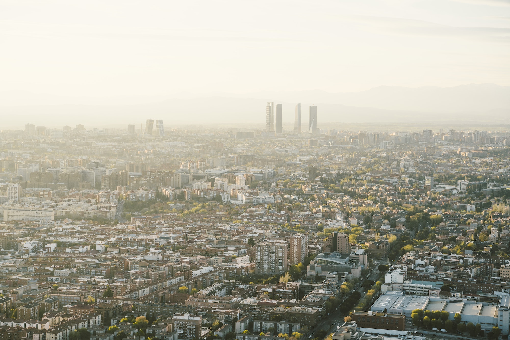 Cityscape skyline view of Madrid
