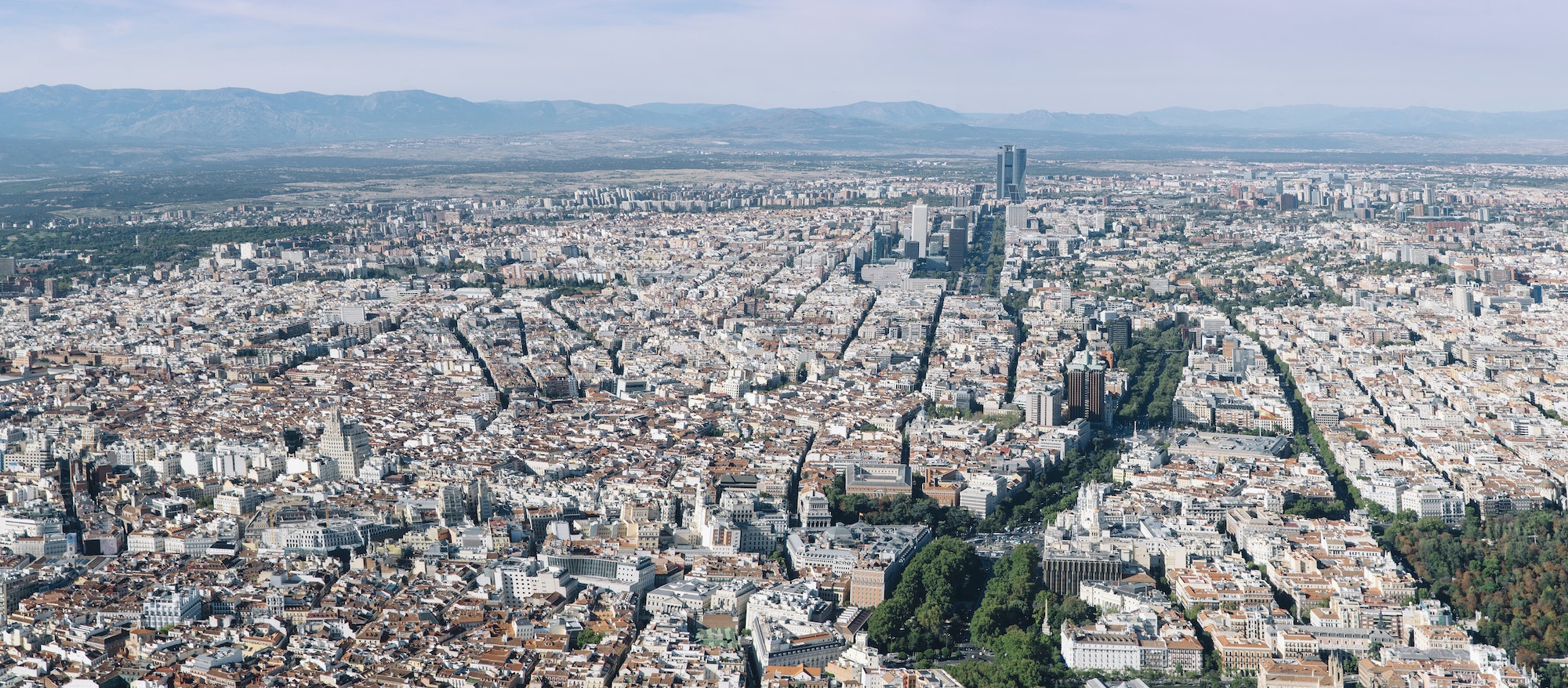 Cityscape skyline view of Madrid