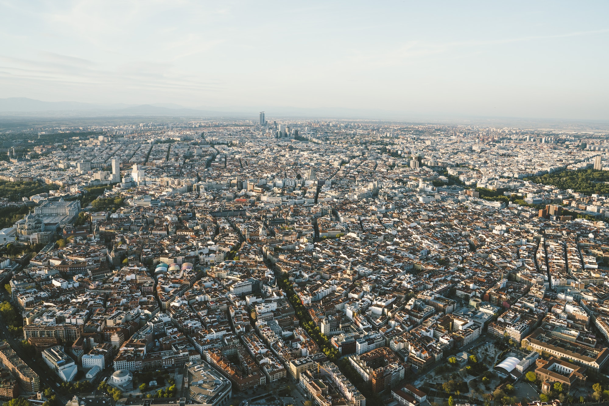 Cityscape skyline view of Madrid