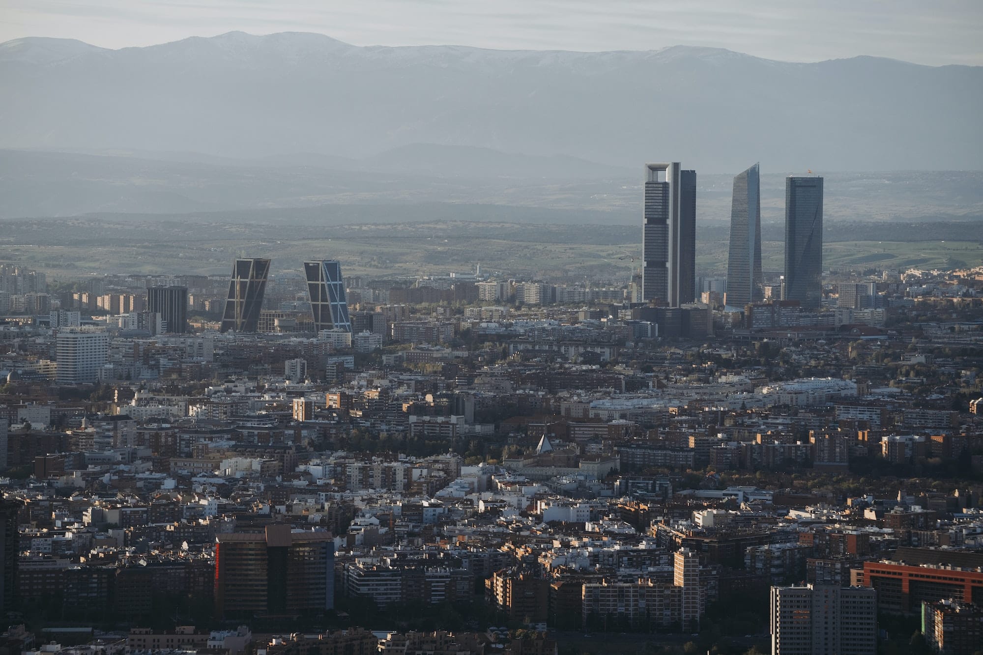 Cityscape skyline view of Madrid