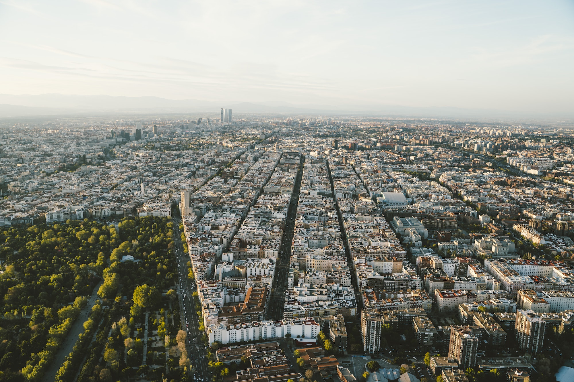 Cityscape skyline view of Madrid