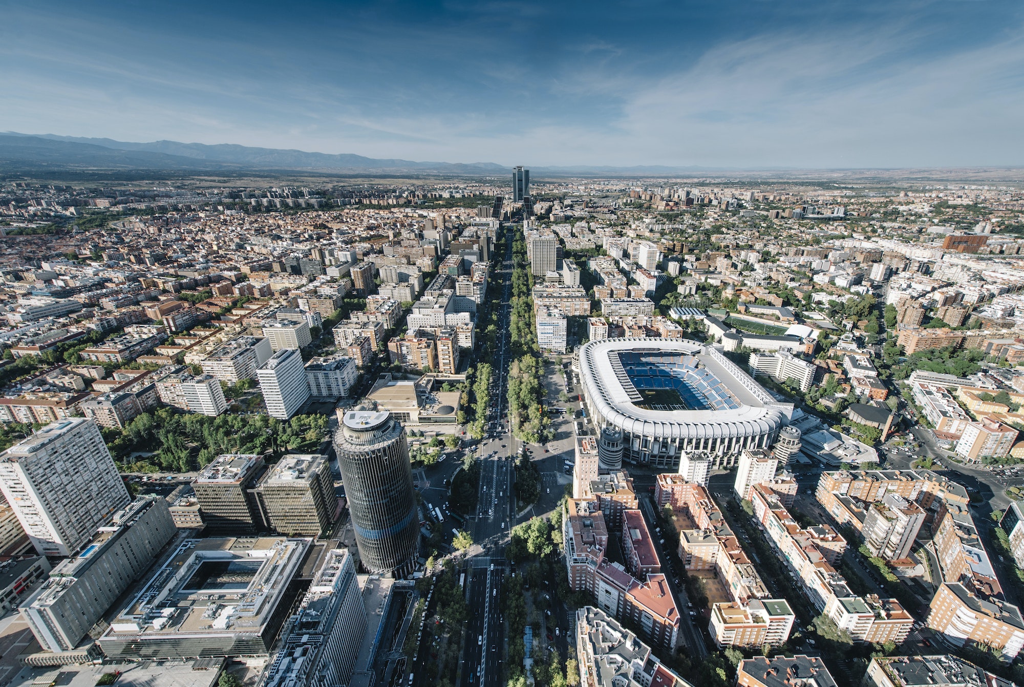 Cityscape skyline view of Madrid