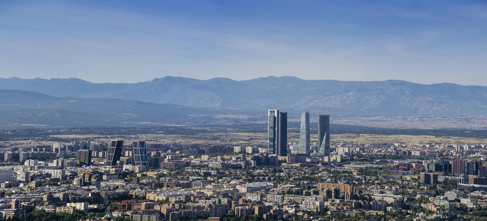 Cityscape skyline view of Madrid
