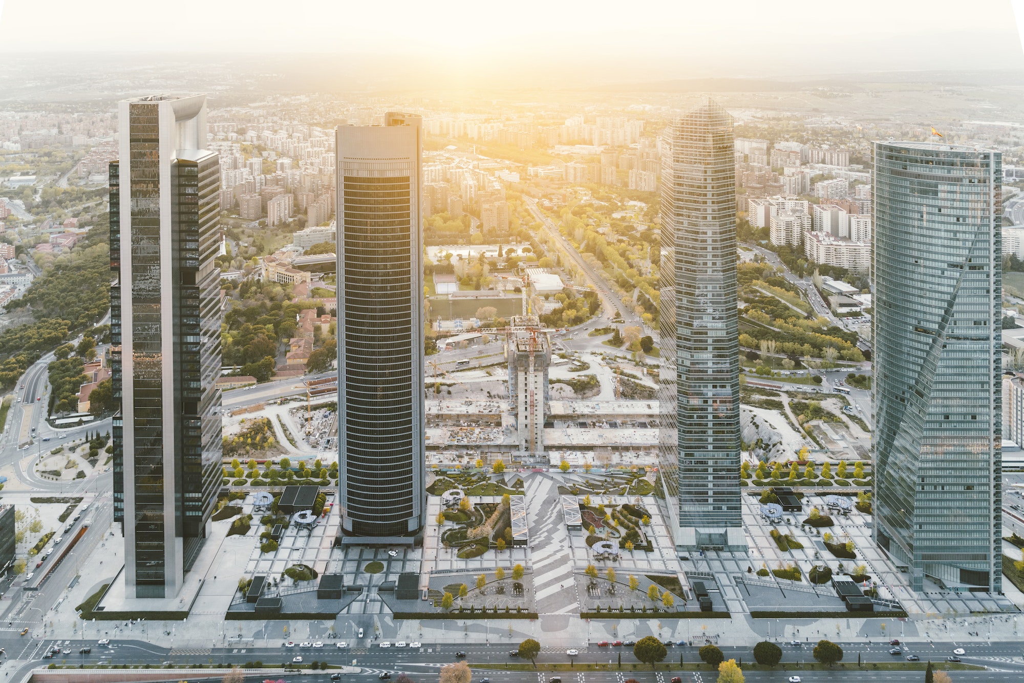 Cityscape skyline view of Madrid