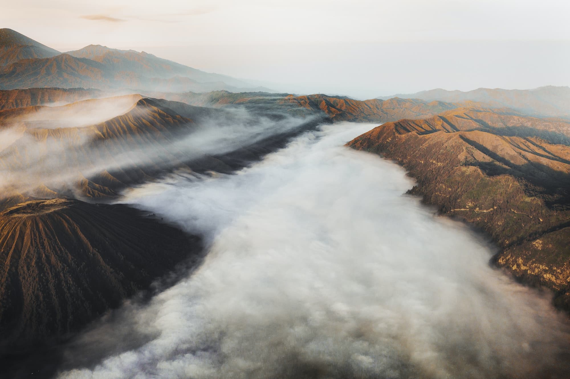 Cloudy volcano in Indonesia