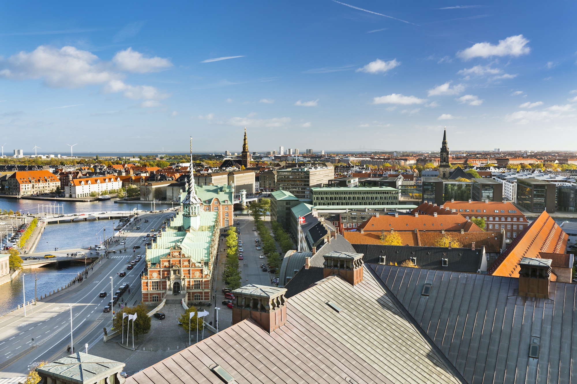 Copenhagen Borsen and Center View, Denmark