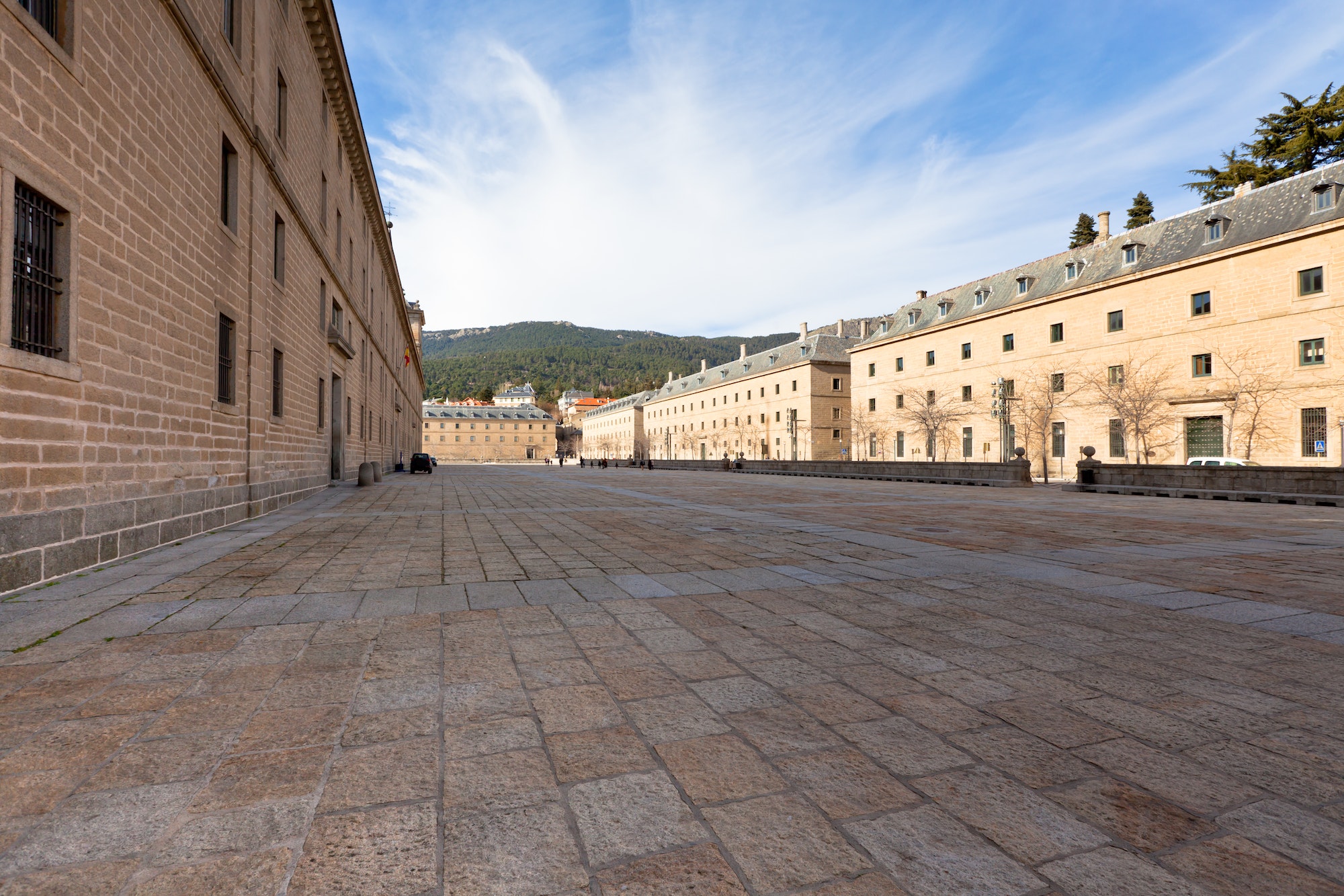 Empty square in El Escorial, Madrid