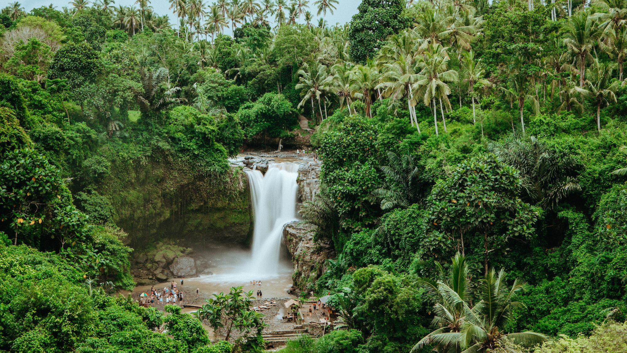 Epic Tegenungan Waterfall. Ubud in Bali, Indonesia