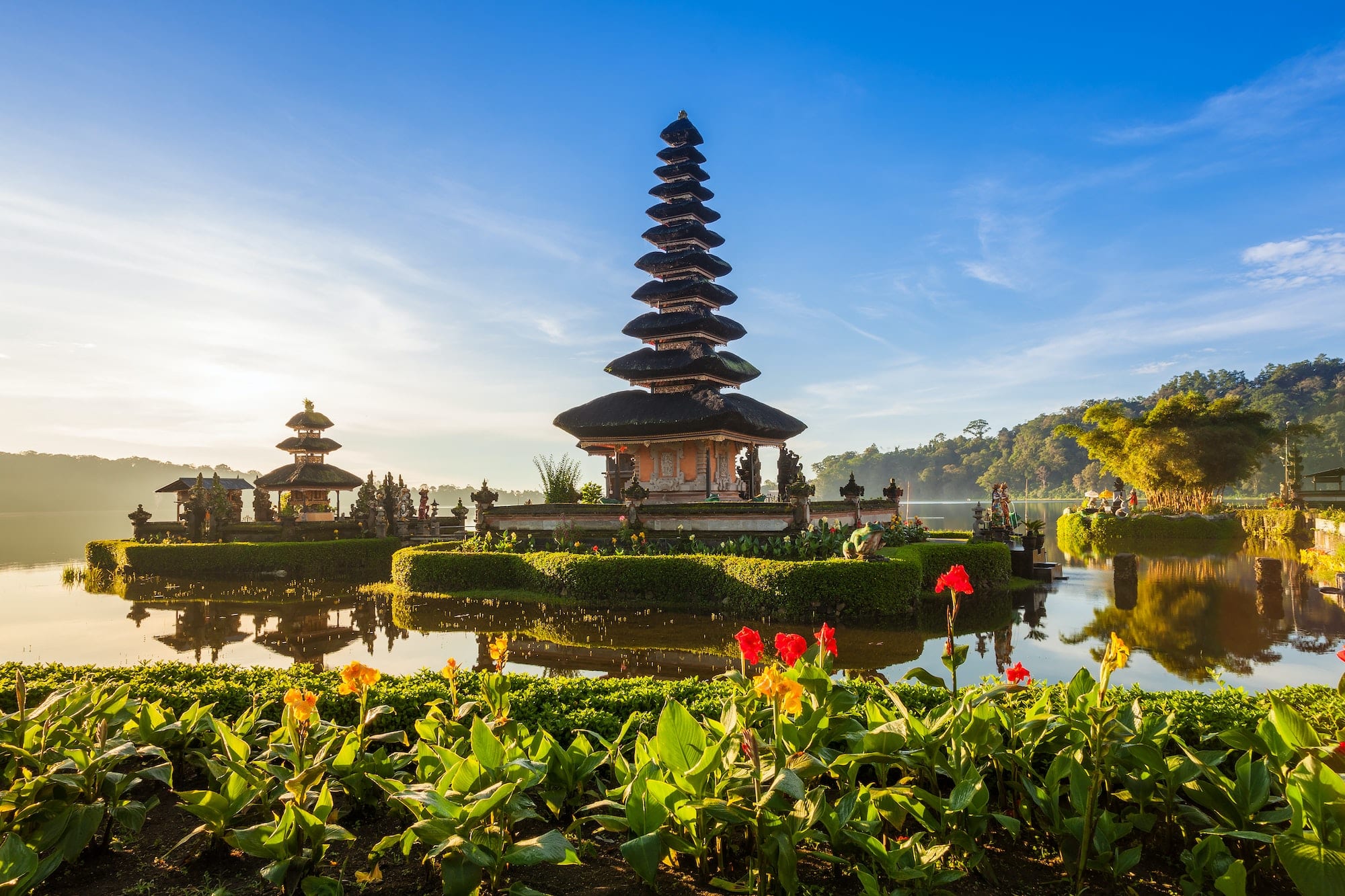 Famous Bratan Temple on the lake, Bali, Indonesia