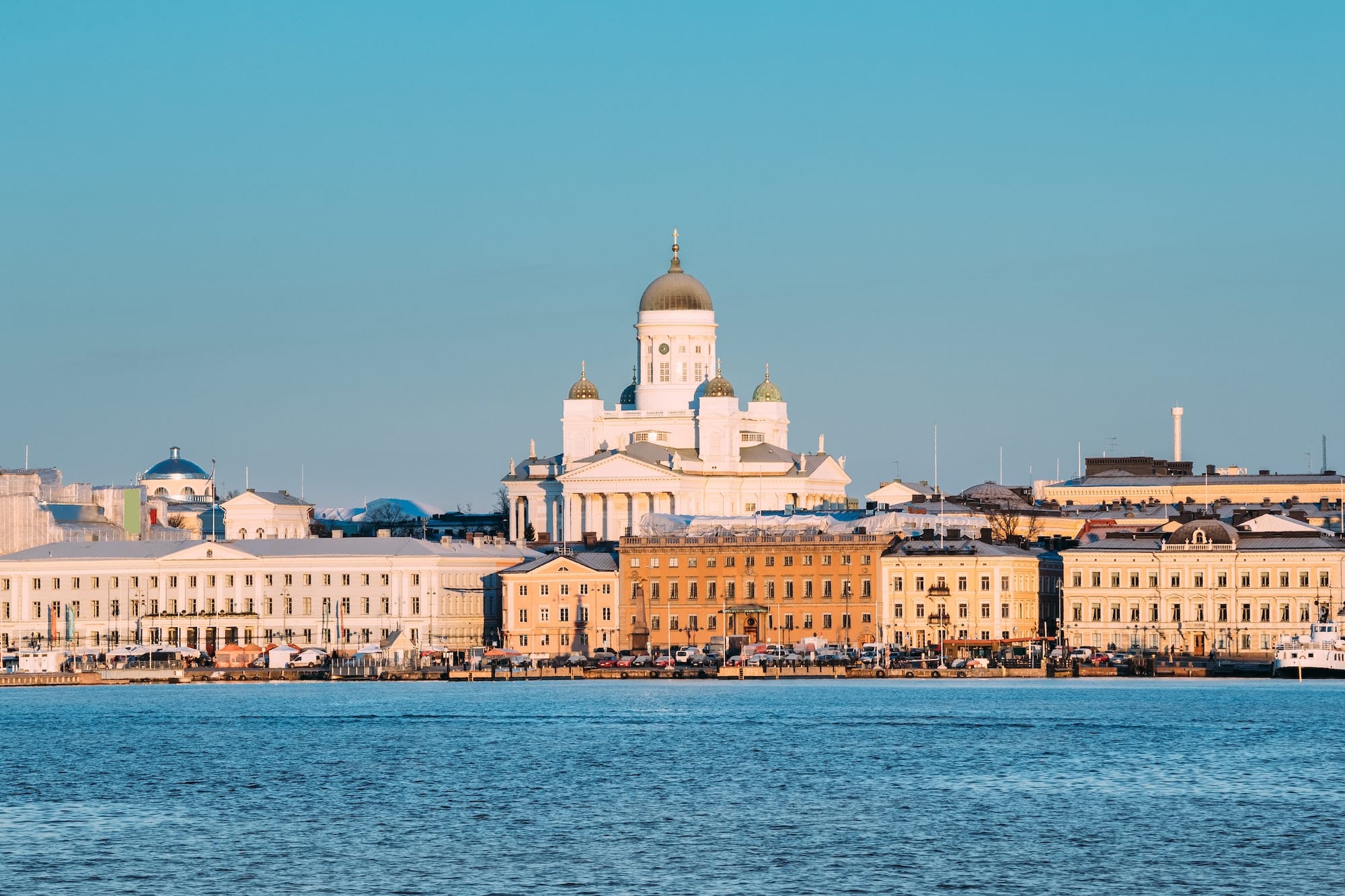 Finland, Helsinki. View Of Helsinki Cathedral In Winter Day. Fam