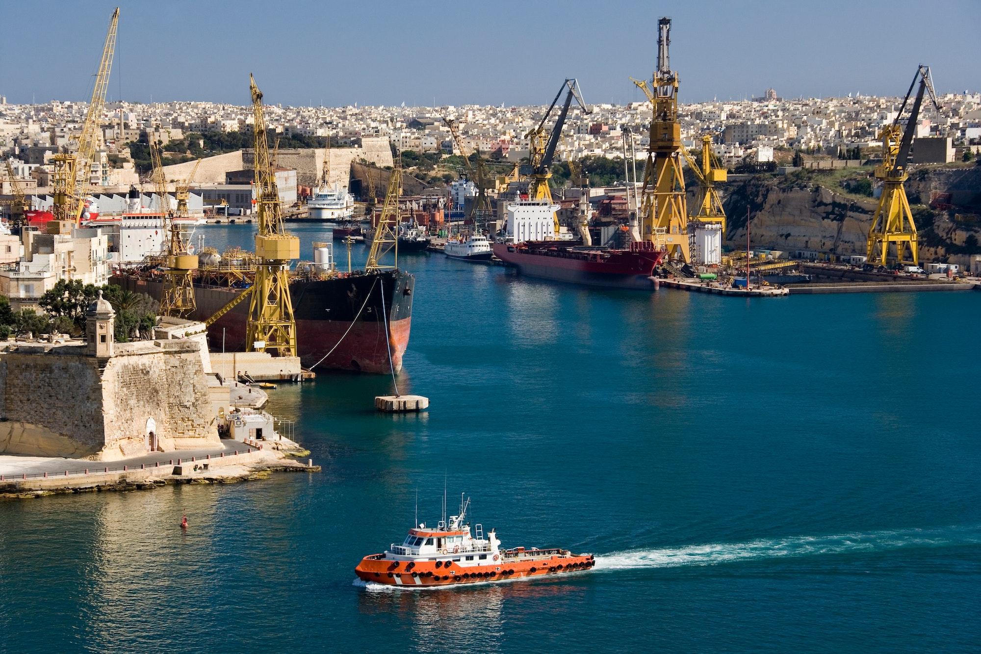 Grand Harbor of Valletta on the island of Malta