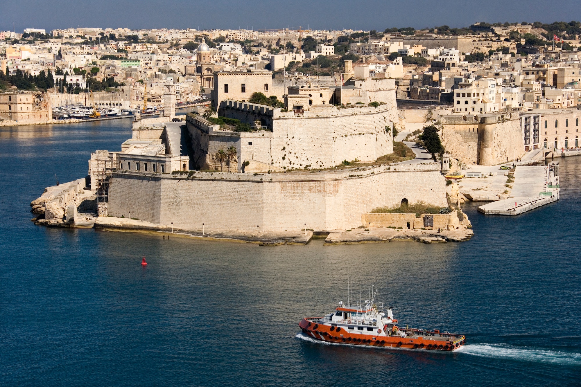 Grand Harbor of Valletta on the island of Malta