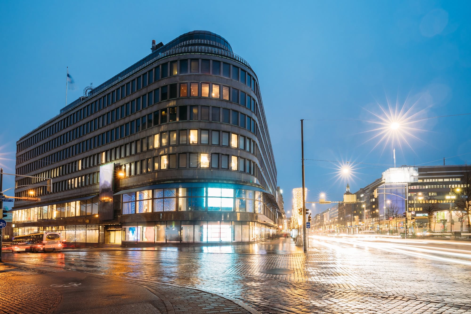 Helsinki, Finland. Hotel And Shopping Center On Crossroad Of Kai