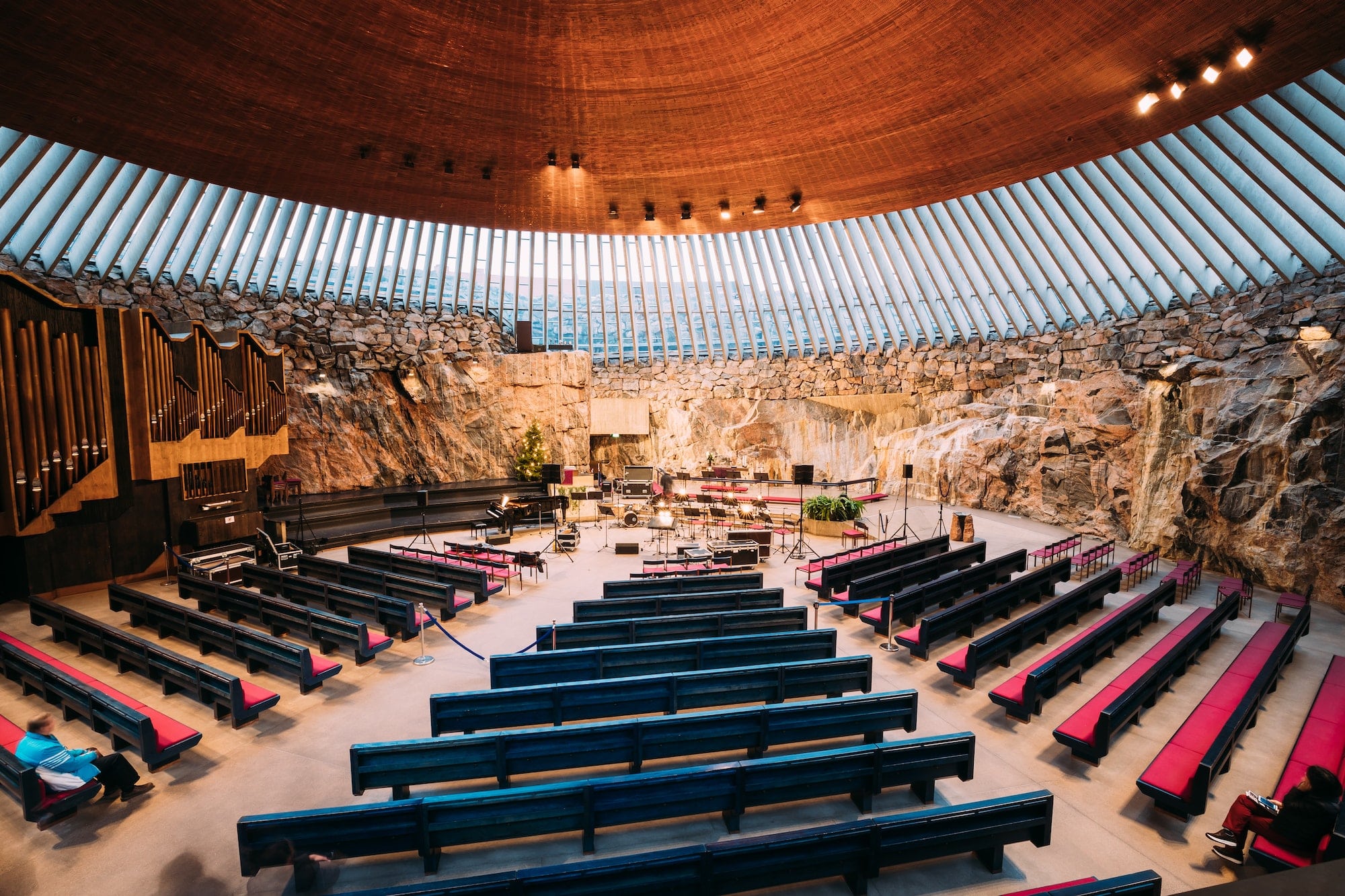 Helsinki, Finland. Interior Of Lutheran Temppeliaukio Church Als