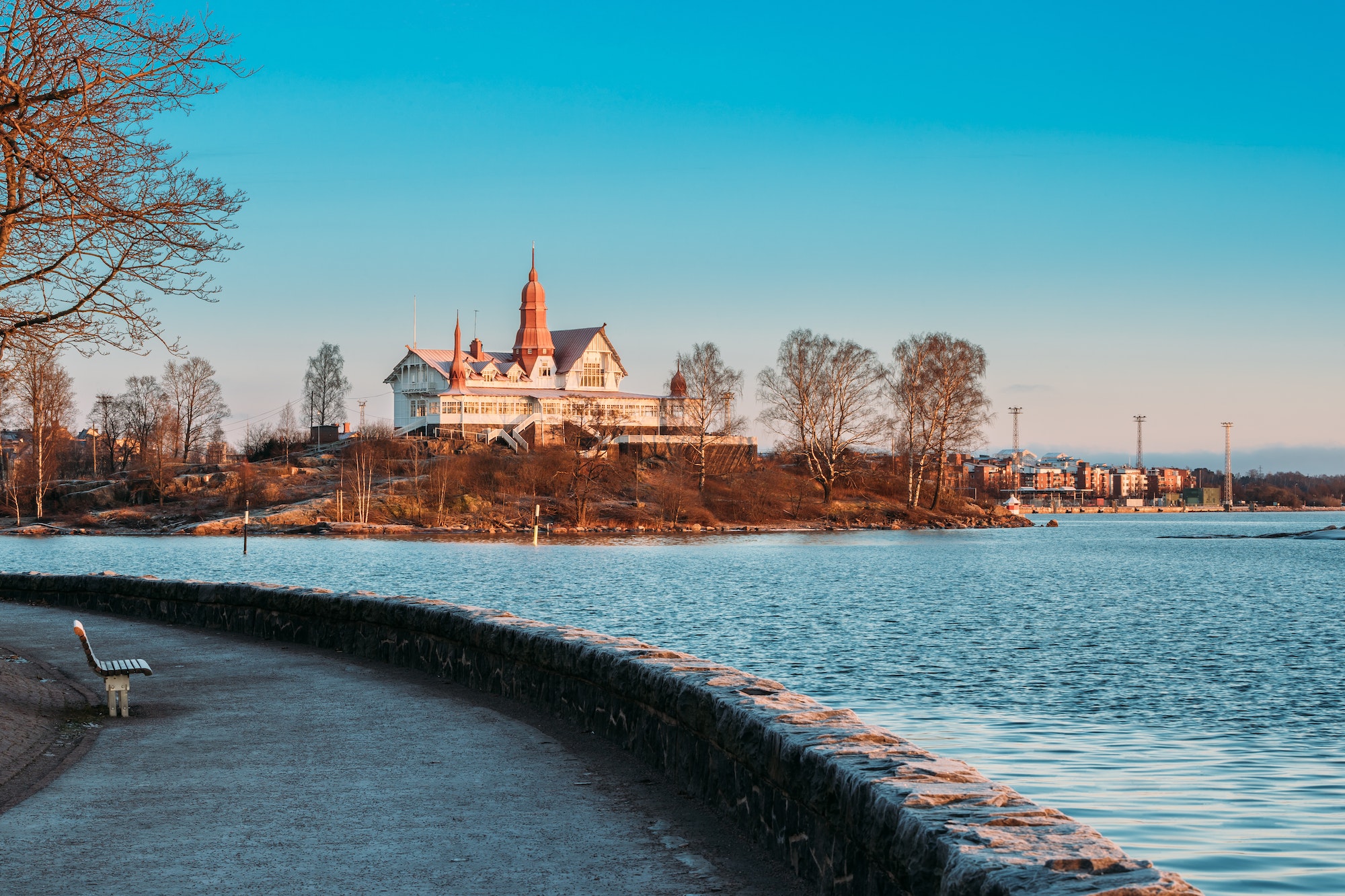 Helsinki, Finland. View Of Luoto Island In Sunny Winter Morning