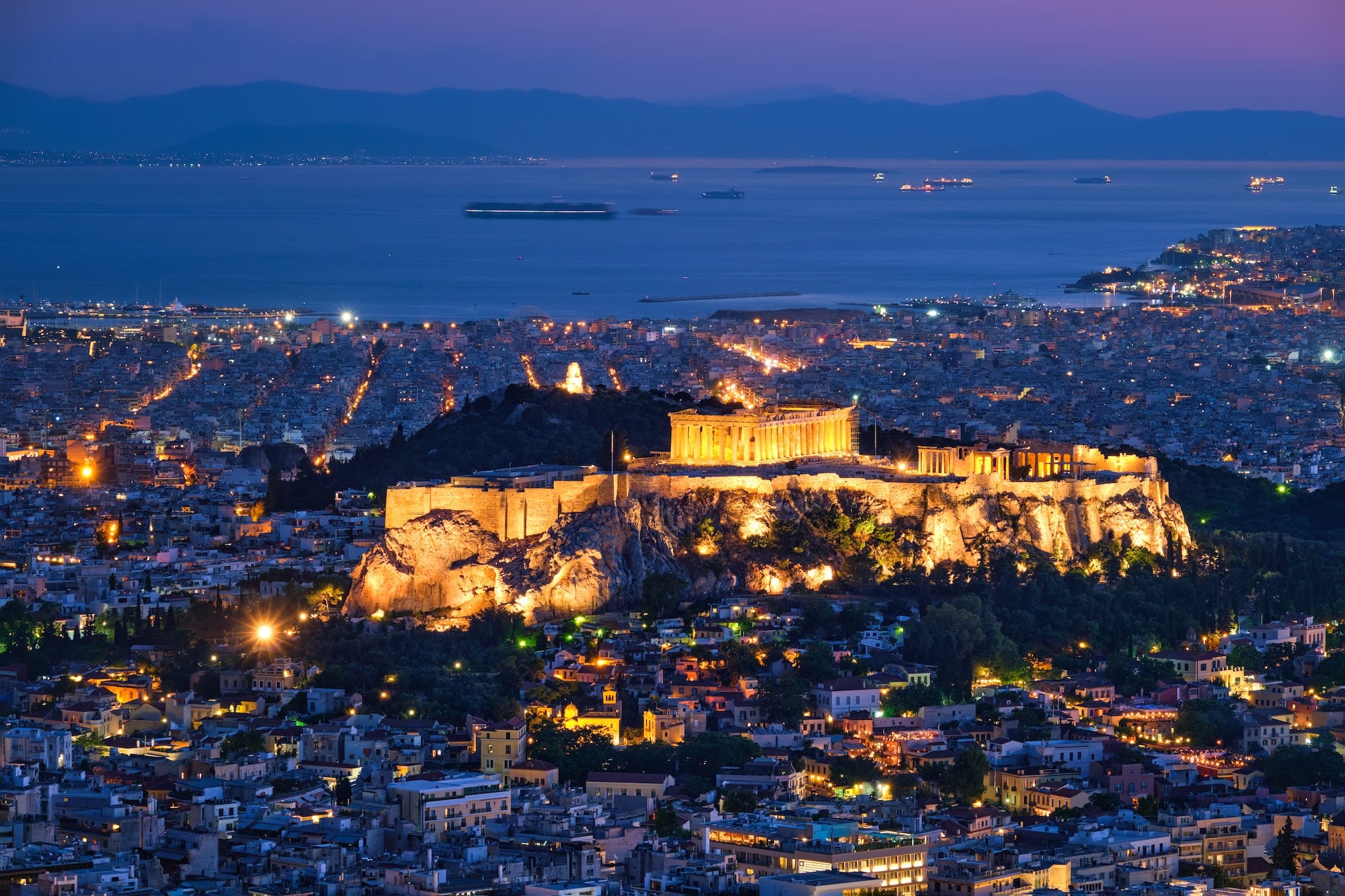 Iconic Parthenon Temple at the Acropolis of Athens, Greece