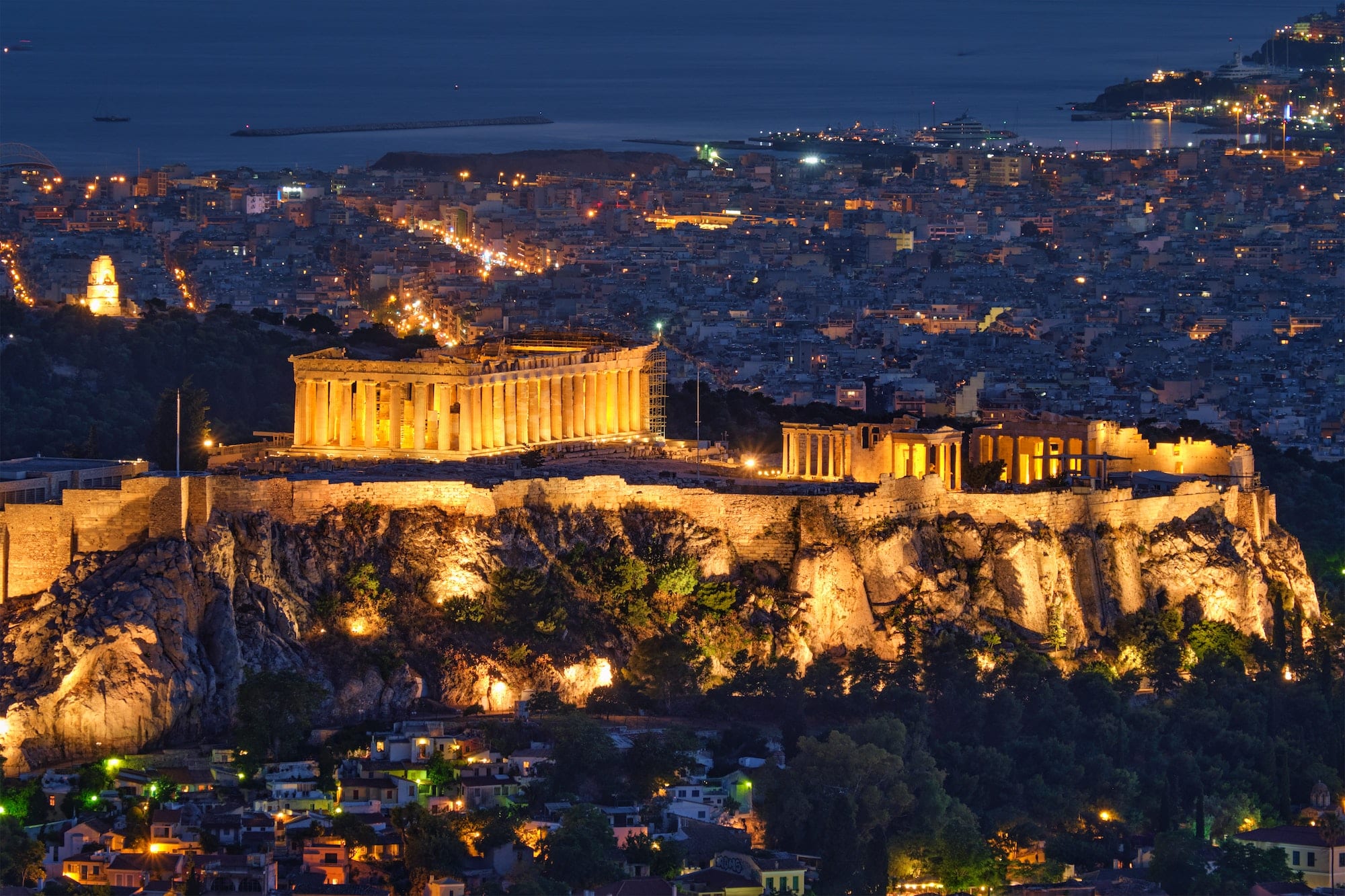 Iconic Parthenon Temple at the Acropolis of Athens, Greece