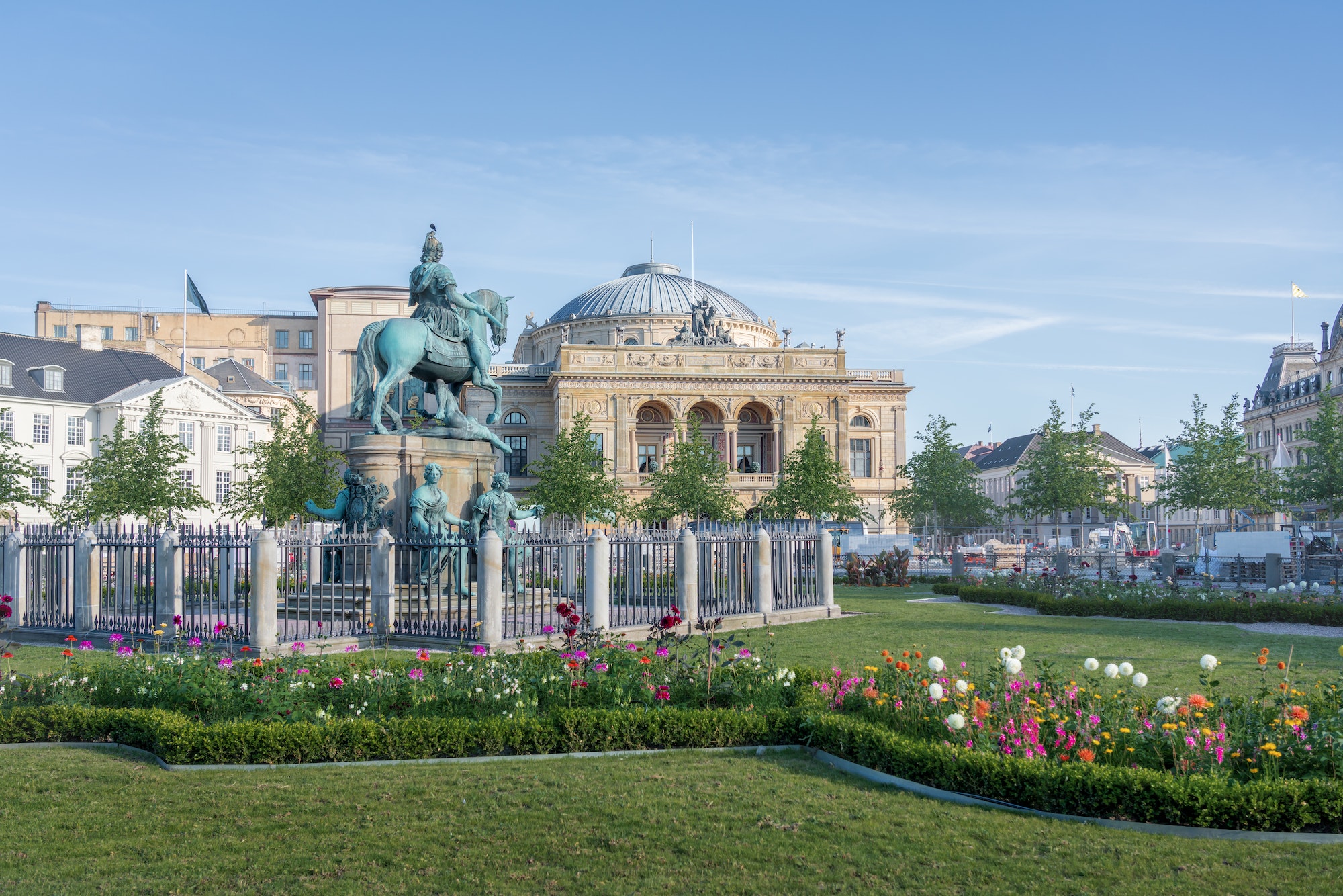 Kongens Nytorv Square with Christian V Statue and Royal Danish Theatre - Copenhagen, Denmark
