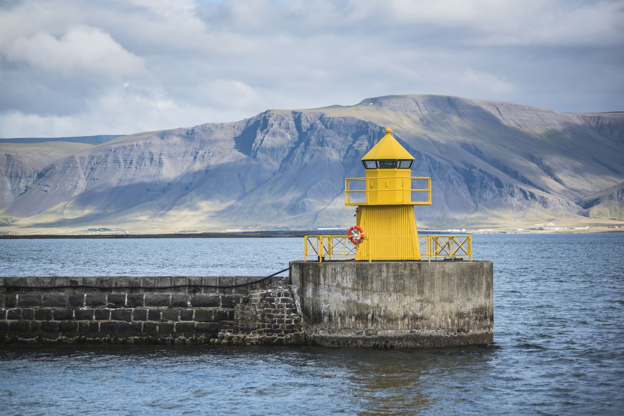 Lighthouse in Reykjavik Harbour, Iceland, Europe