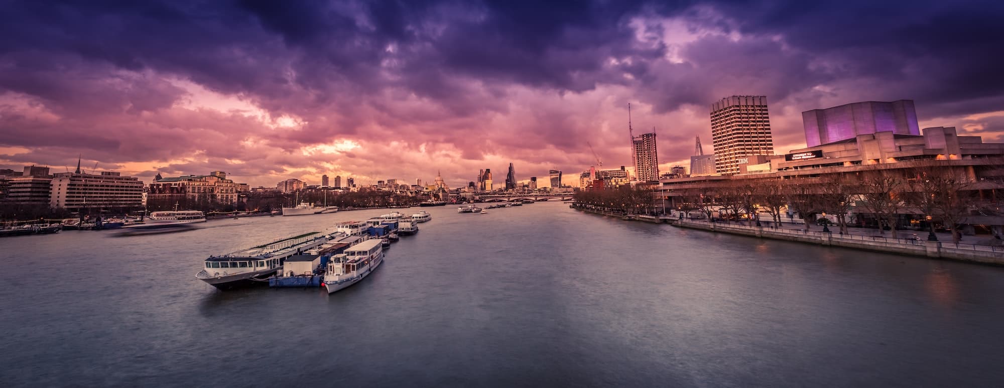 London panorama after sunset