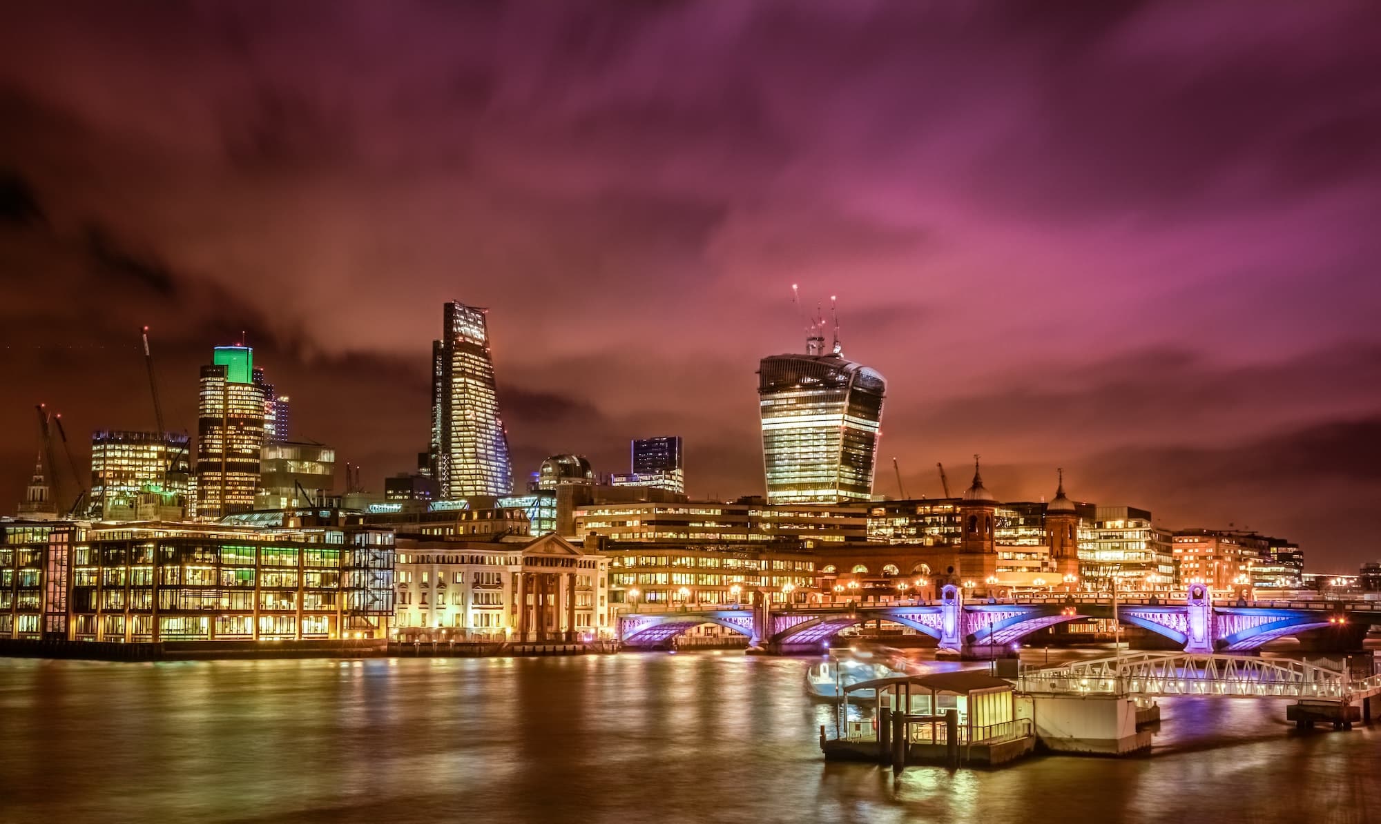 London skyline at night