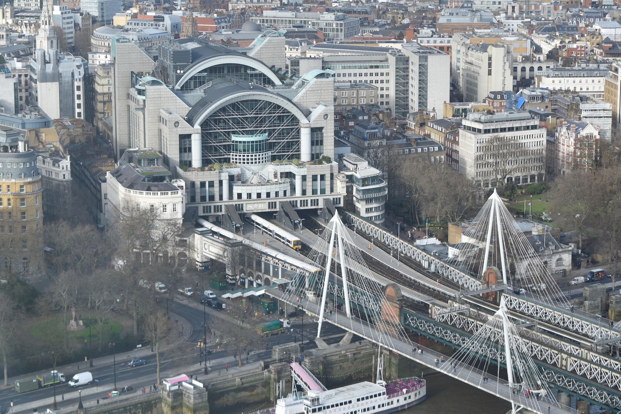 London transportation landscape from above