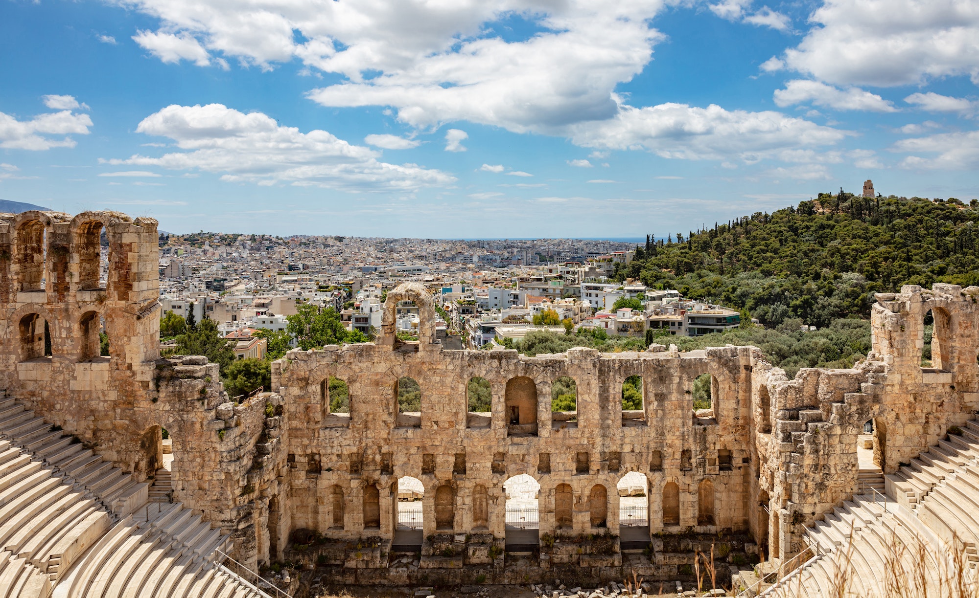 Odeon of Herodes Atticus on Acropolis hill in Athens, Greece