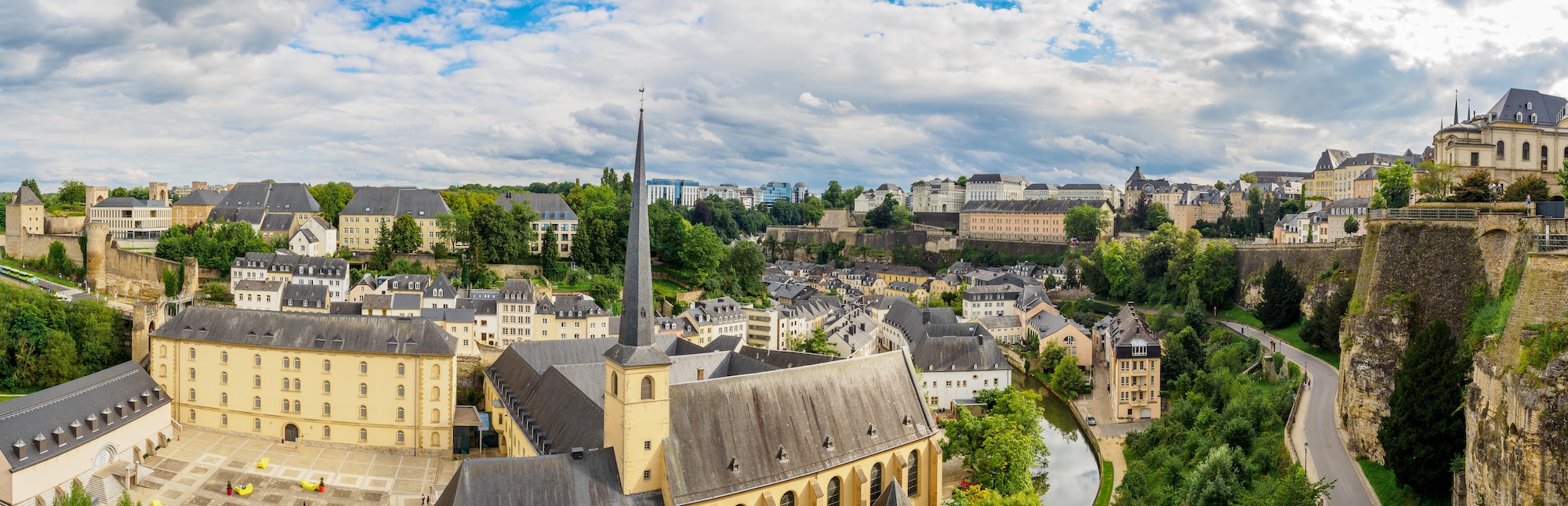 Panorama of Luxemburg (Balcony of Europe, Neumunster Abbey). Luxembourg. Luxembourg.