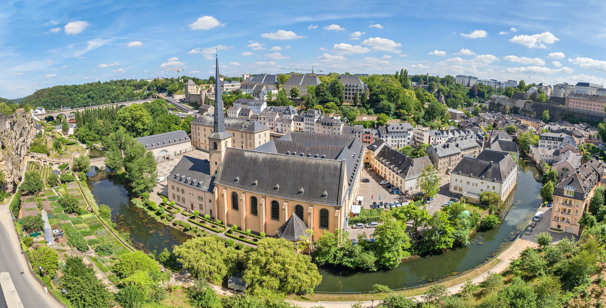 Panoramic aerial view on Luxembourg City