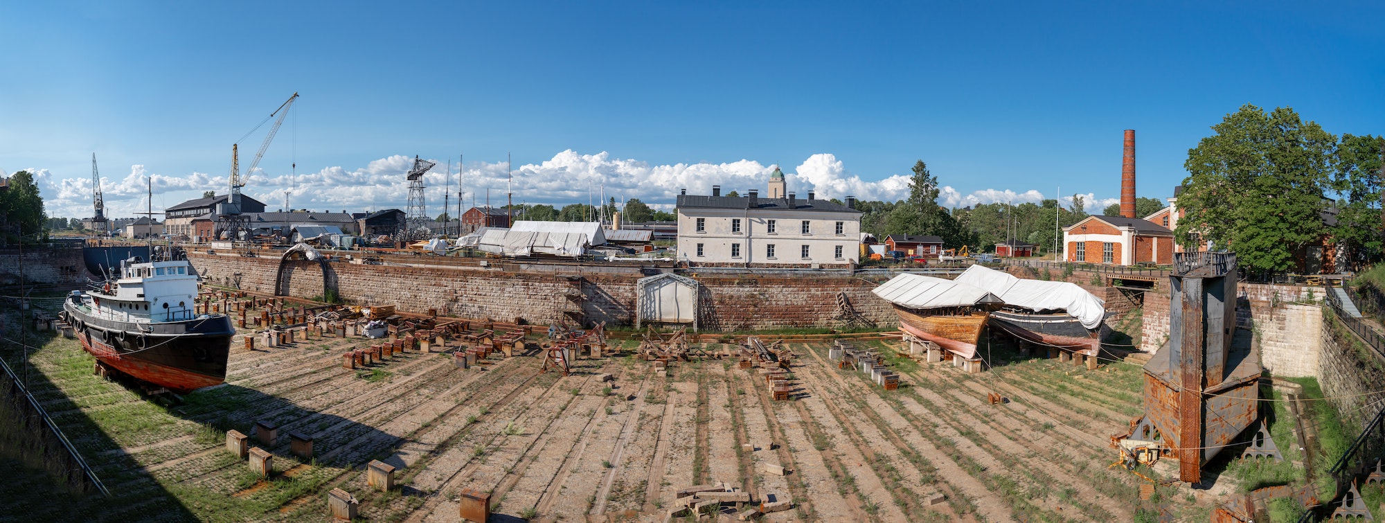 Panoramic view of Dry Dock in Suomenlinna - Helsinki, Finland